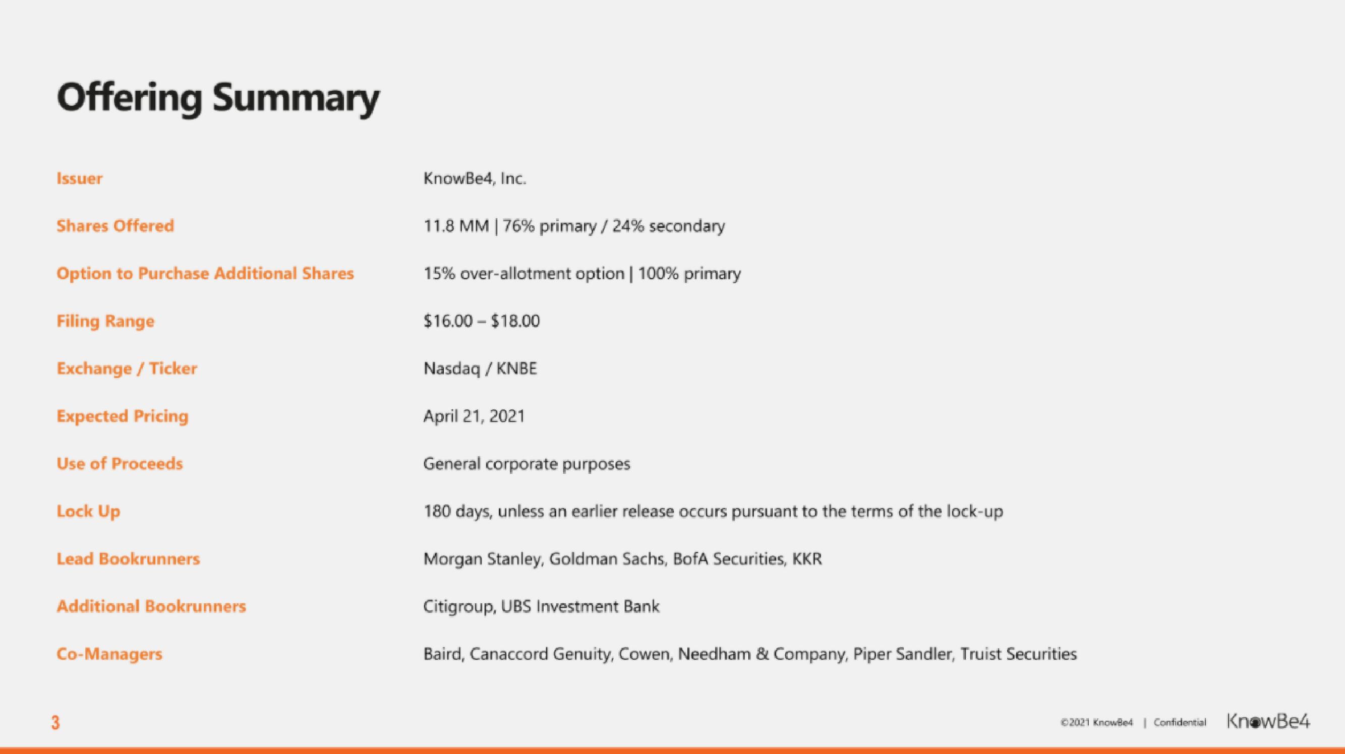 KnowBe4 IPO Presentation Deck slide image #3