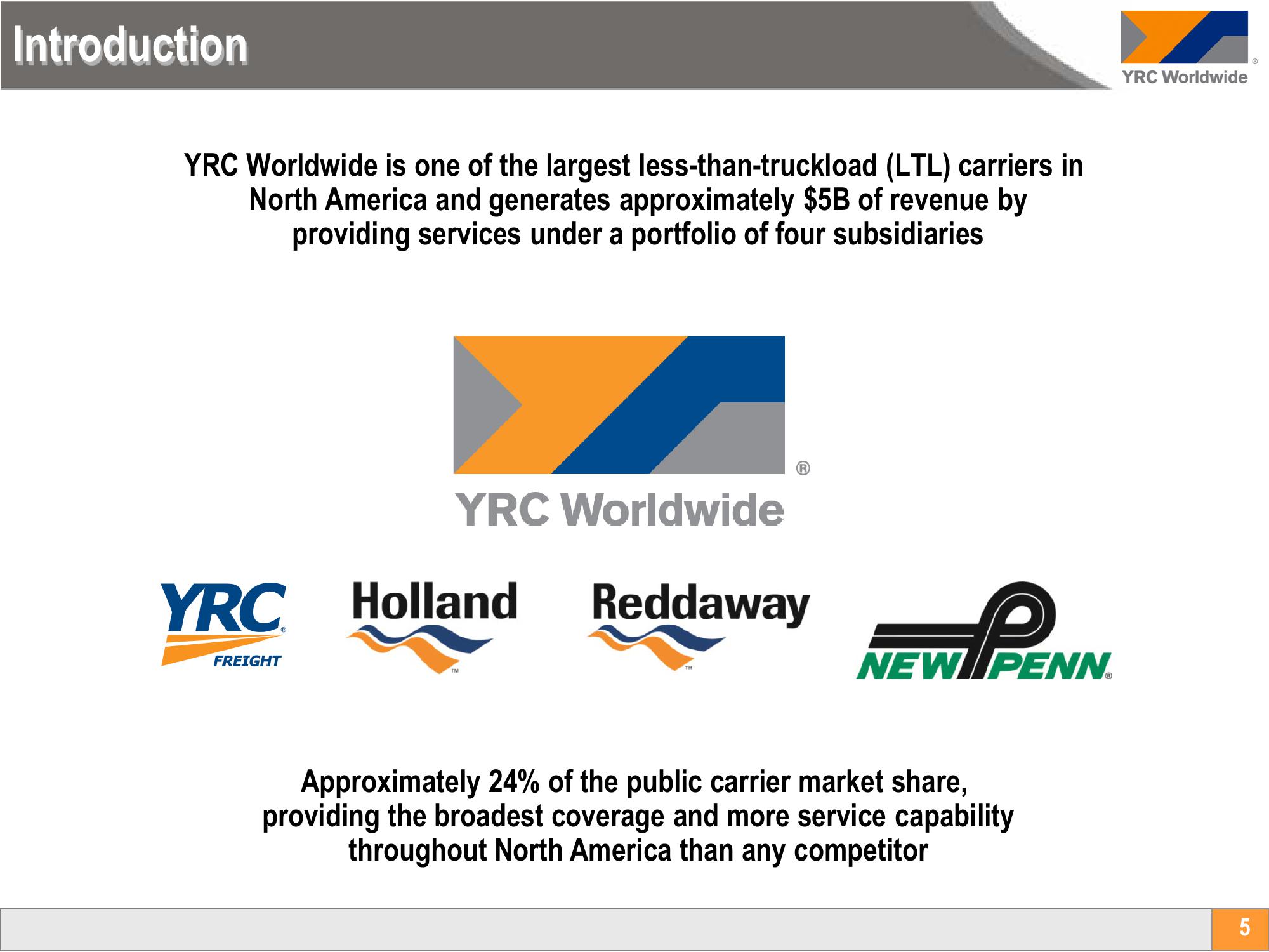 Yellow Corporation Investor Conference Presentation Deck slide image #5