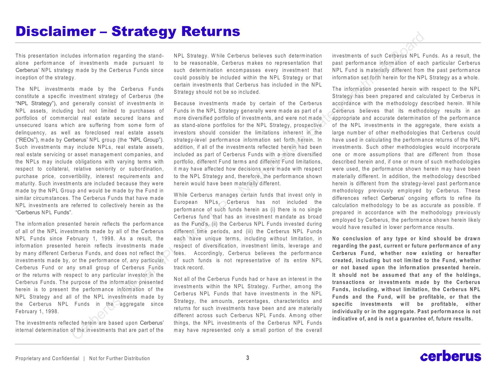 Cerberus Global NPL Fund, L.P. slide image #3