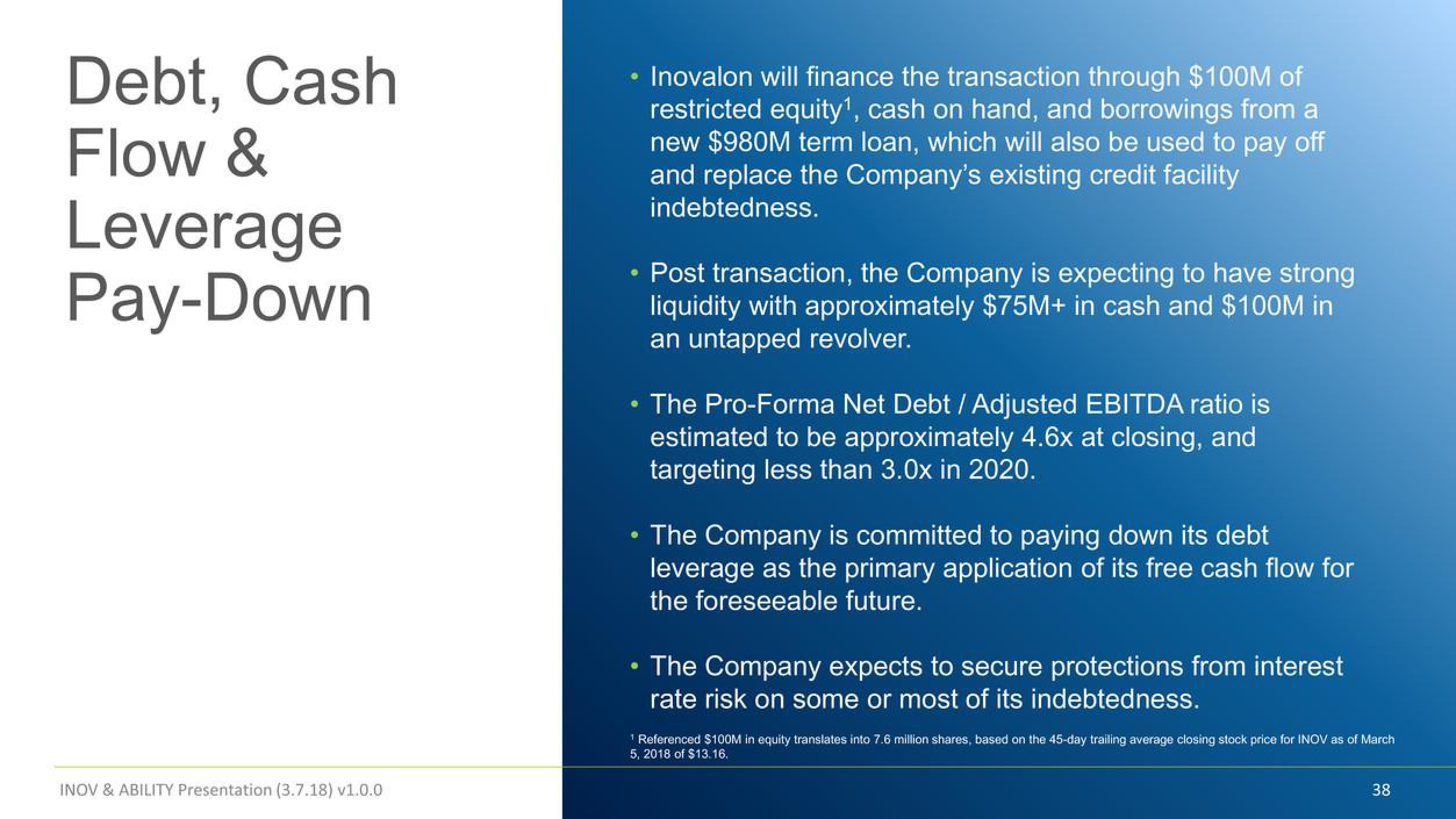 Inovalon Mergers and Acquisitions Presentation Deck slide image #38