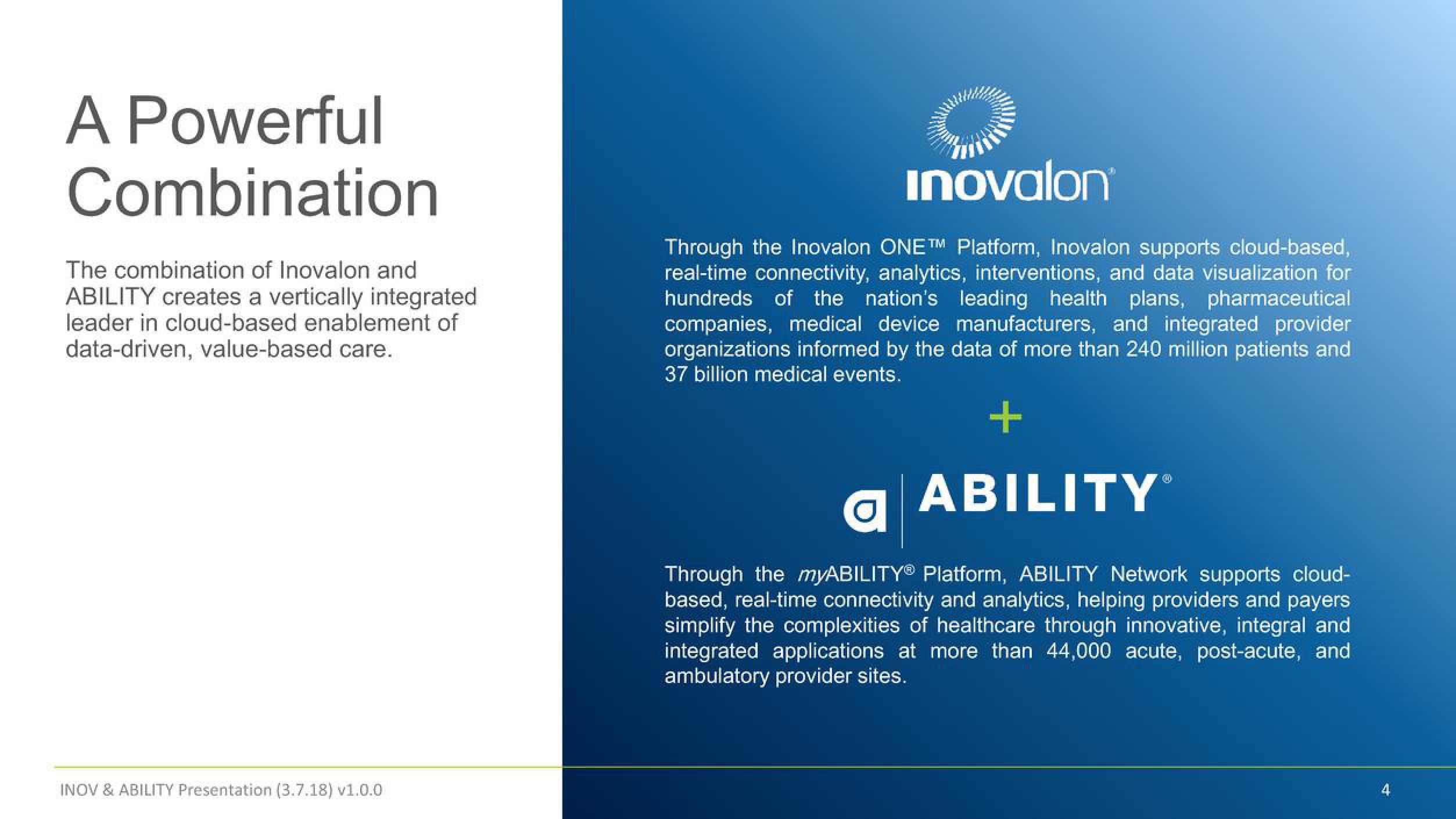 Inovalon Mergers and Acquisitions Presentation Deck slide image #4