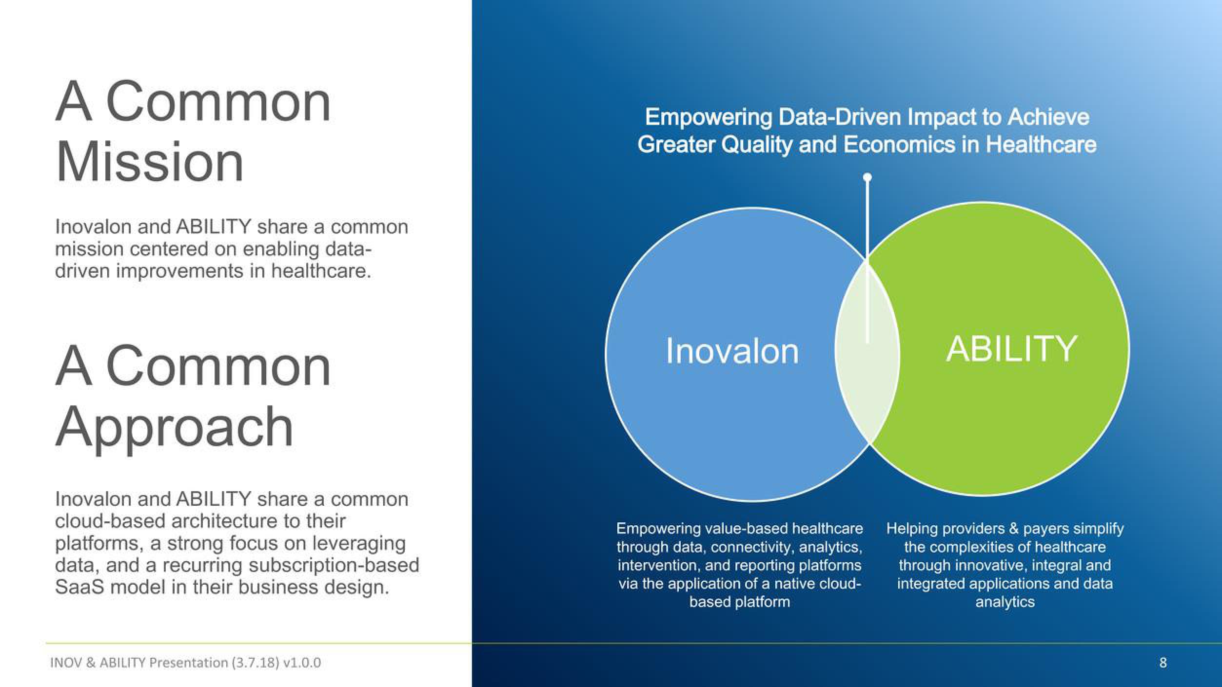 Inovalon Mergers and Acquisitions Presentation Deck slide image #8