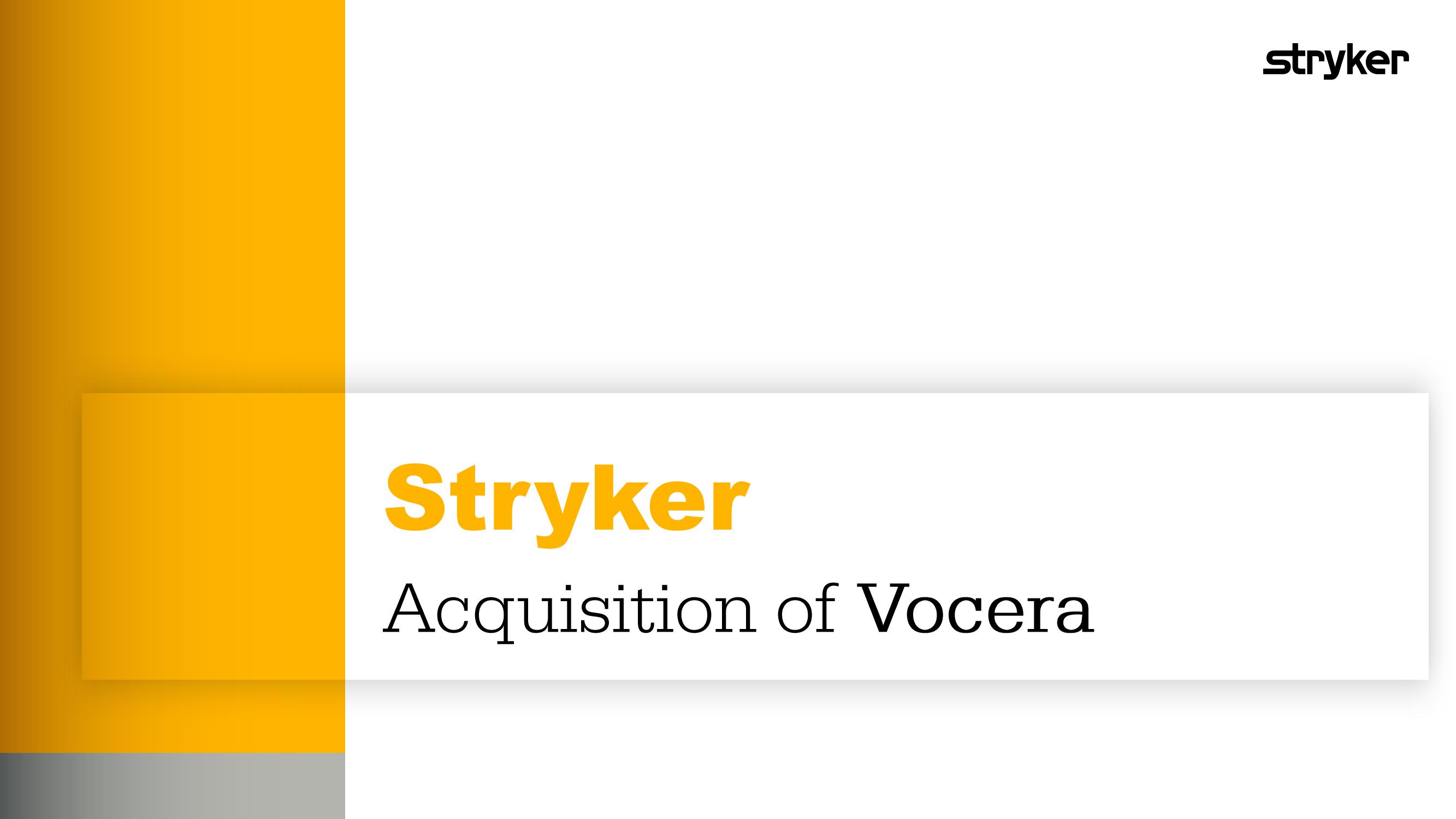 Stryker Acquisition Vocera  image