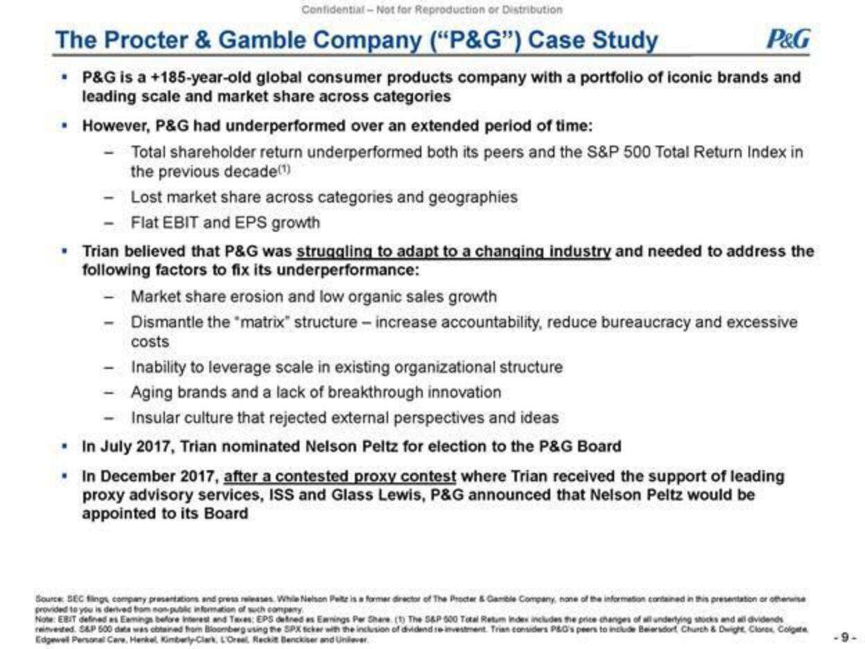 Trian Partners Activist Presentation Deck slide image #9