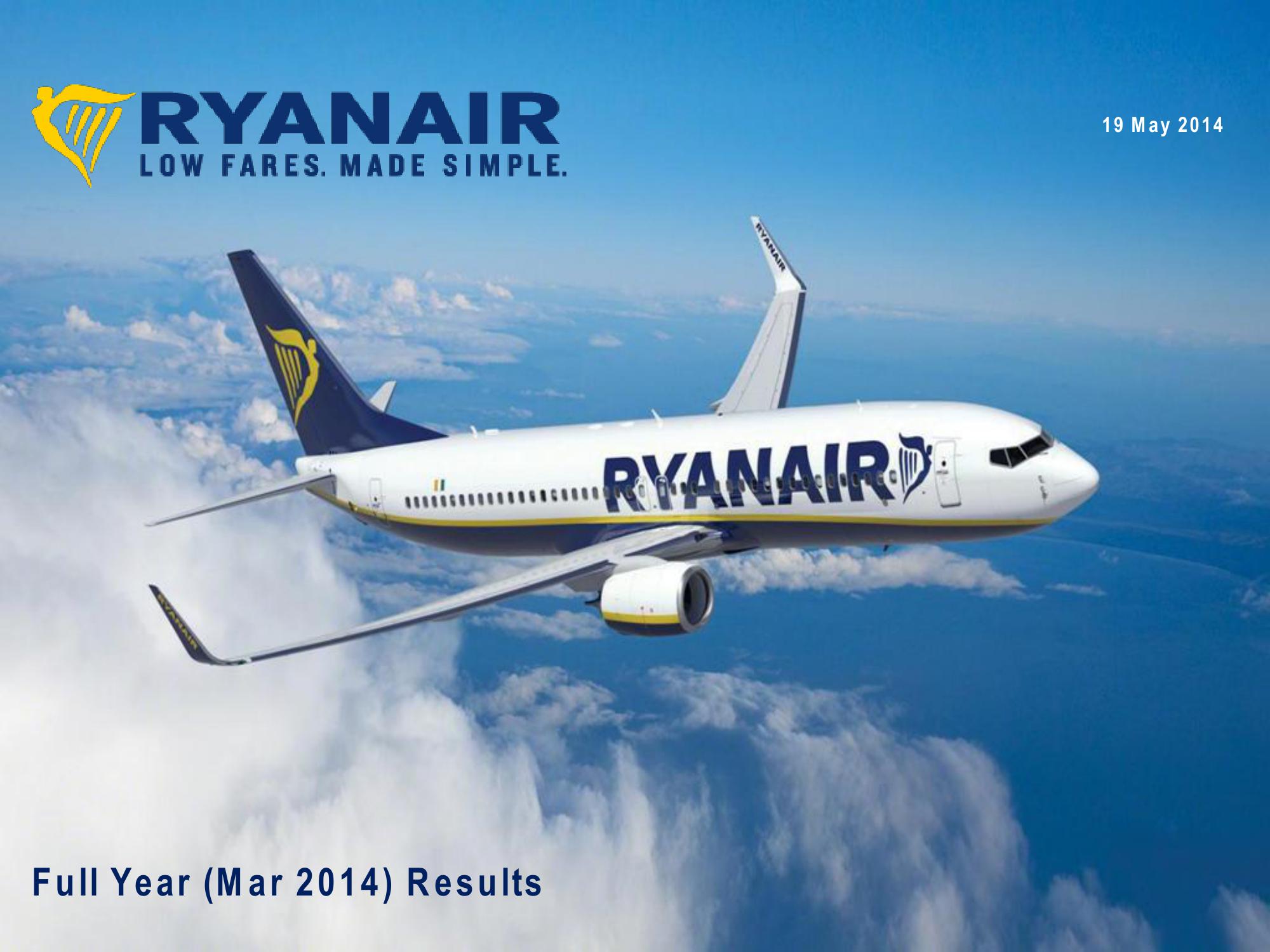 Ryanair Full Year (Mar 2014) Results image