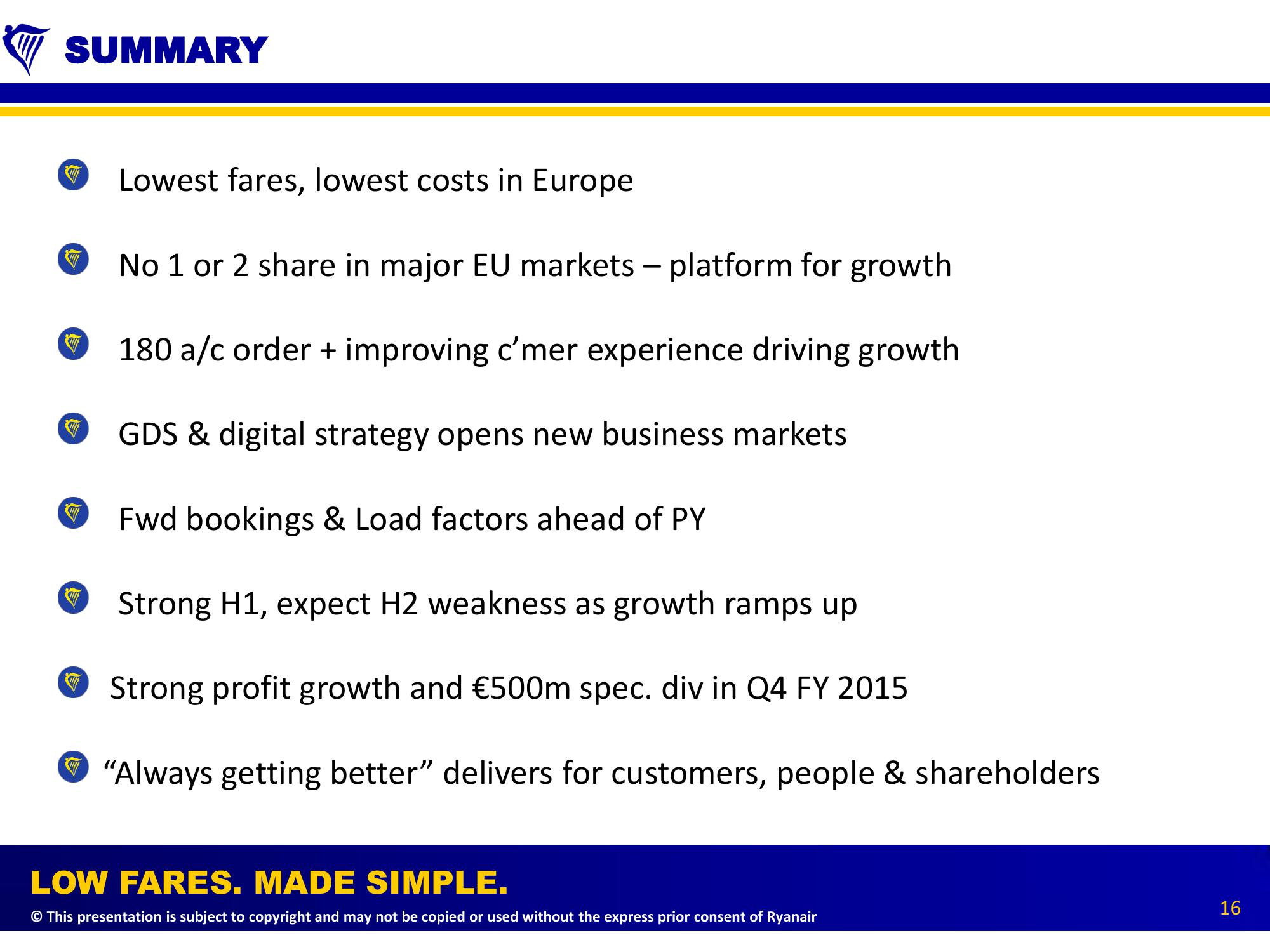 Ryanair Full Year (Mar 2014) Results slide image #16