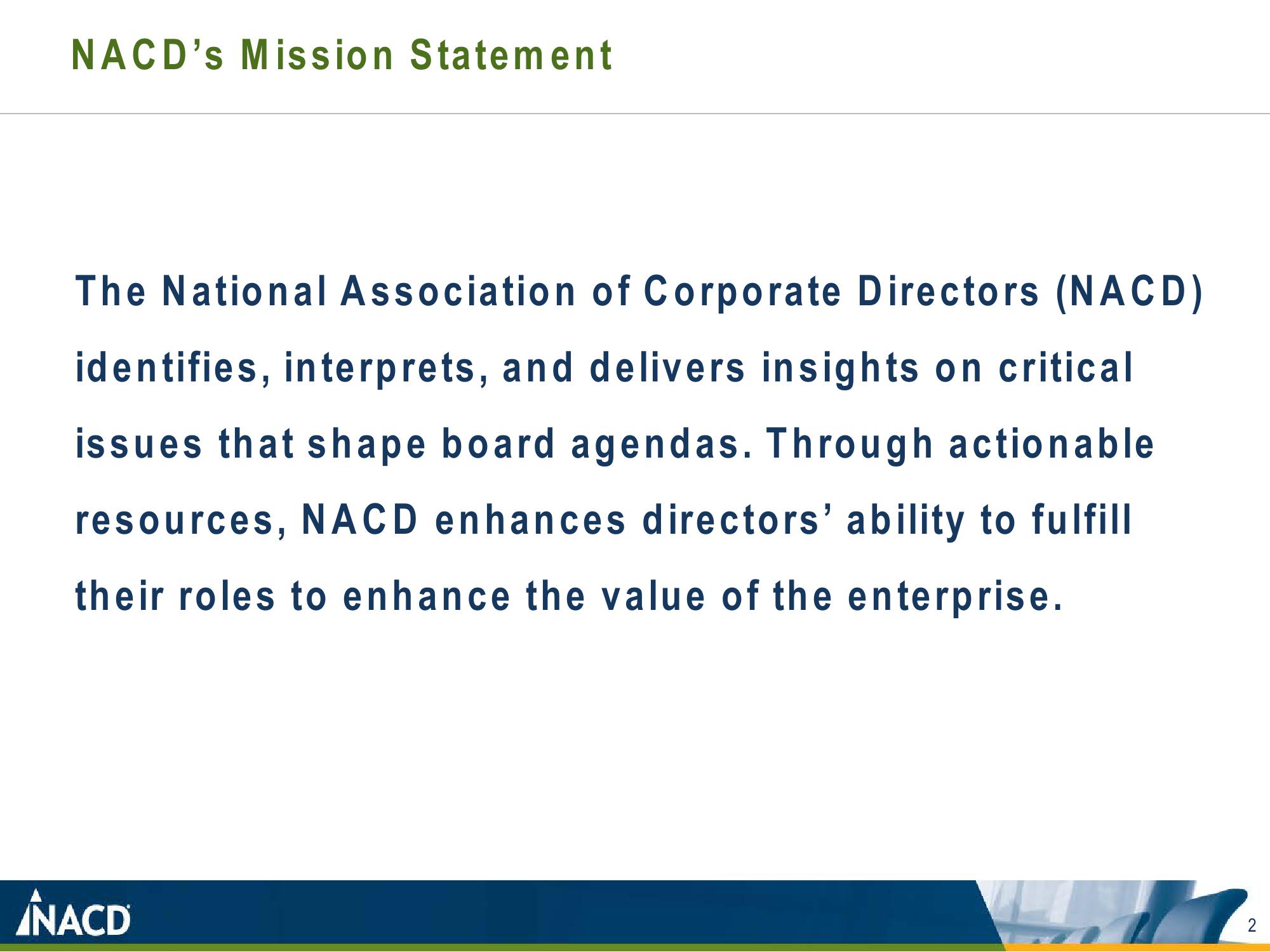 NACD Advancing exemplary board leadership slide image #2