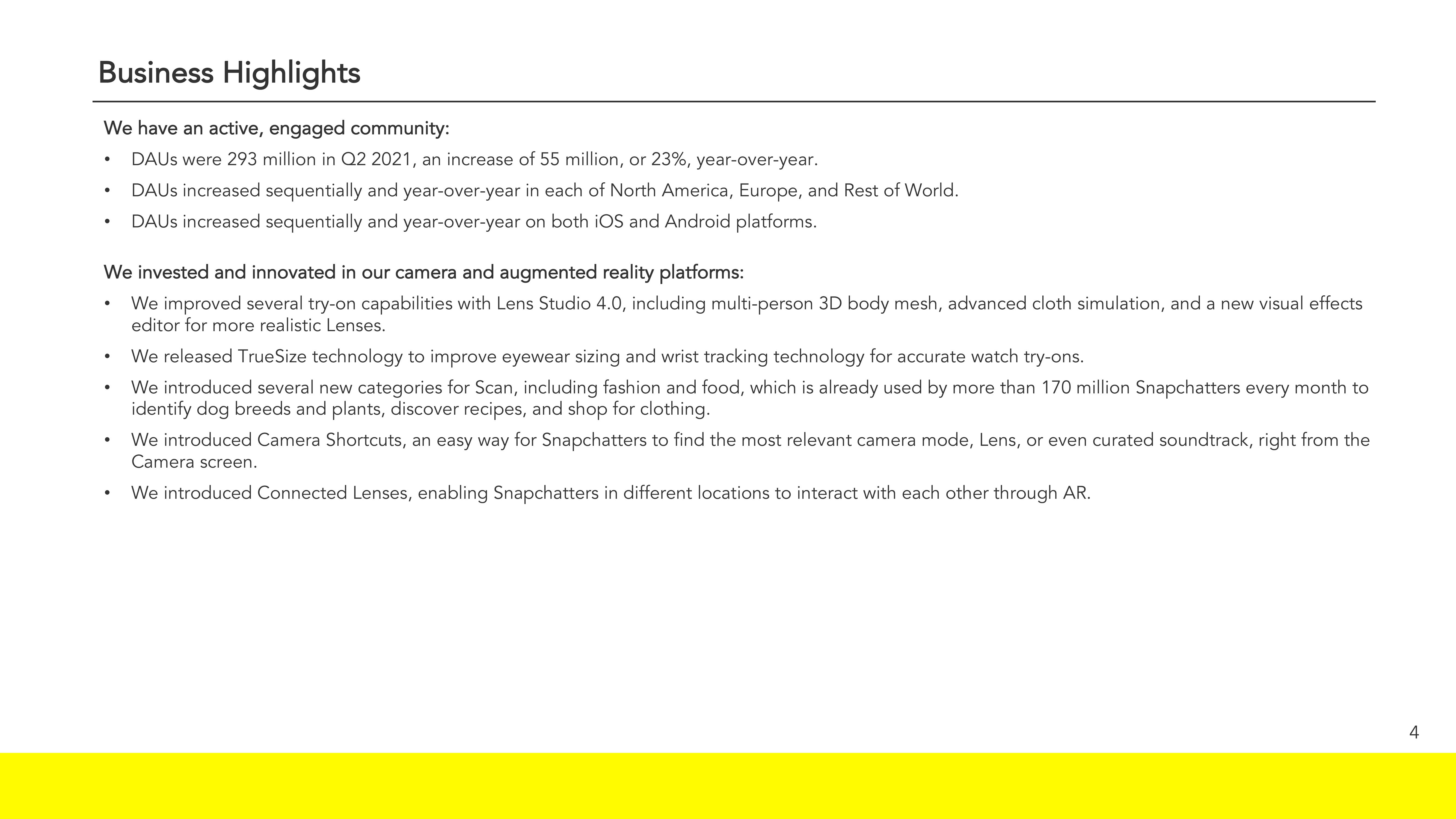 Snap Inc Results Presentation Deck slide image #4