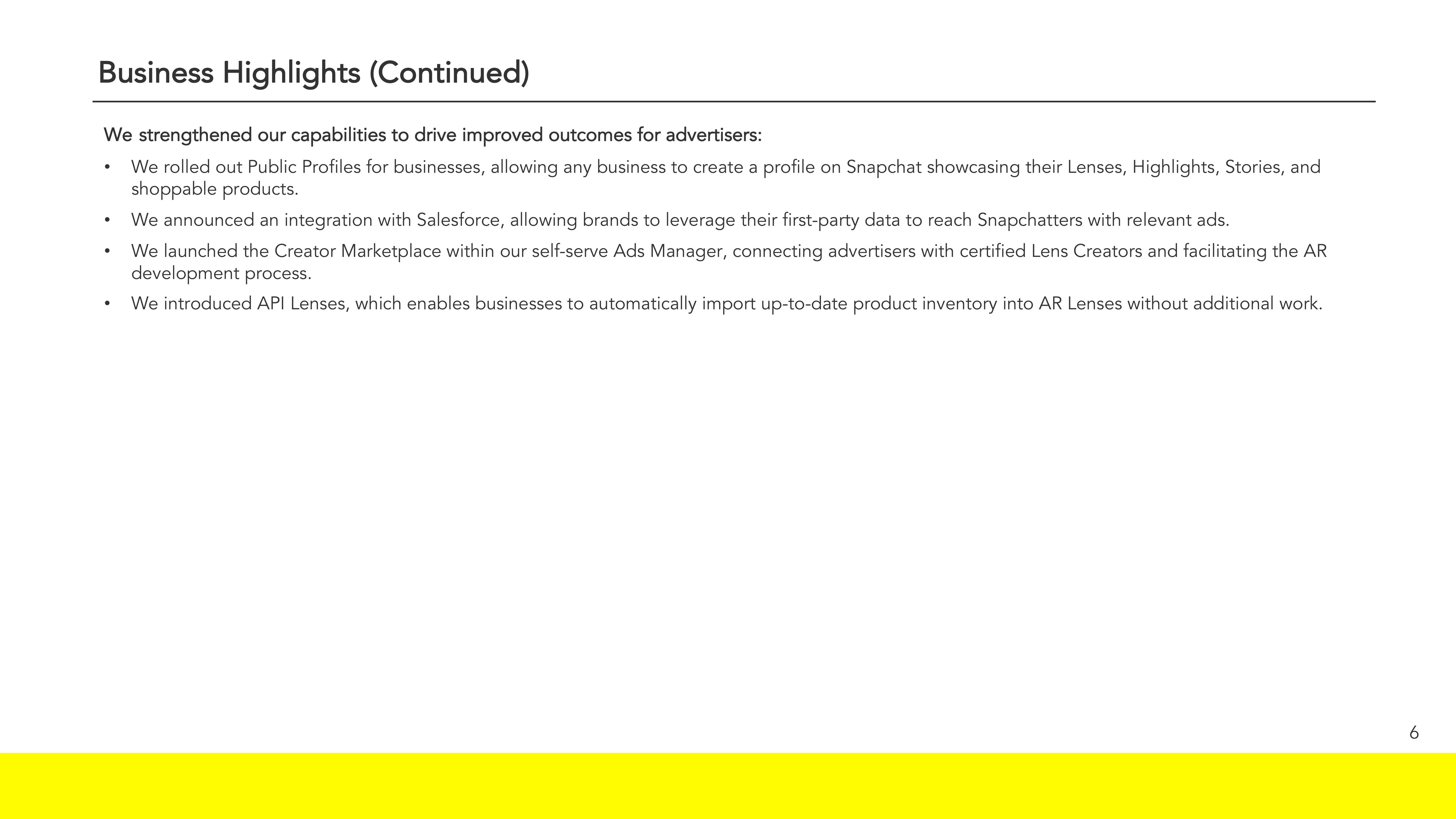 Snap Inc Results Presentation Deck slide image #6