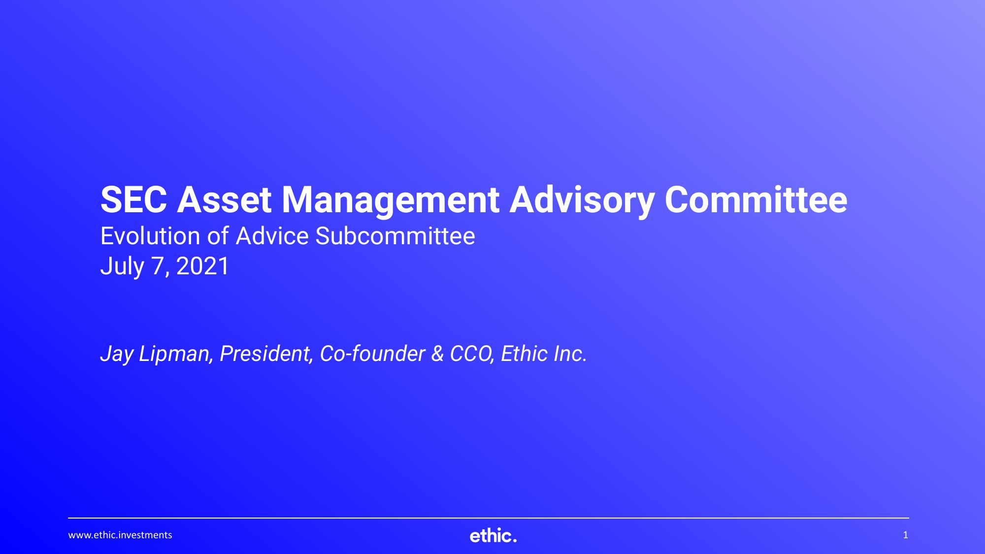 SEC Asset Management Advisory Committee image