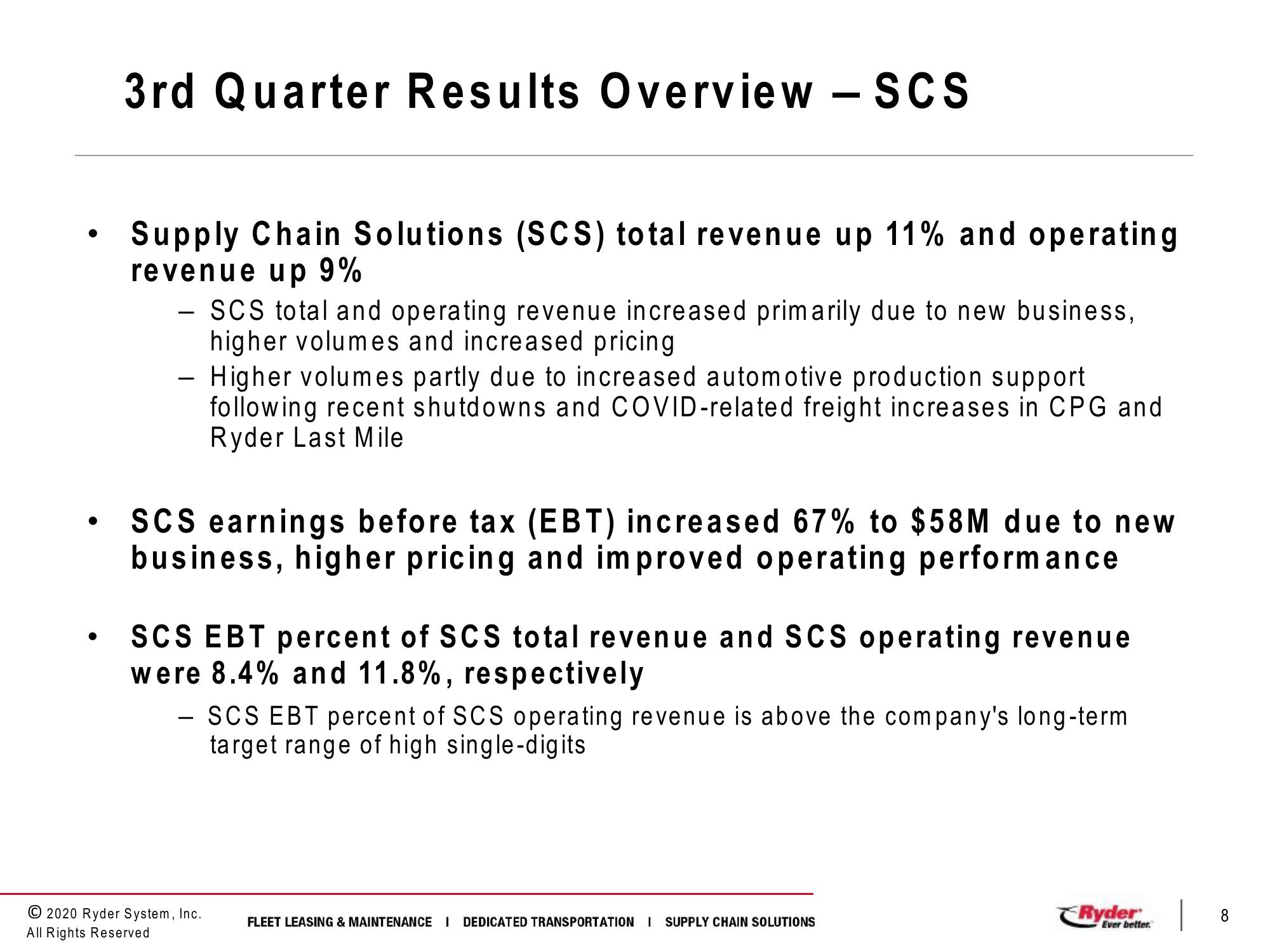 Third Quarter 2020 Earnings Conference Call slide image #8