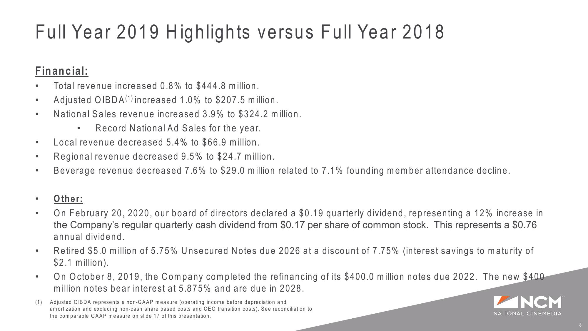 Q4’19 Earnings Supplemental Presentation slide image #8