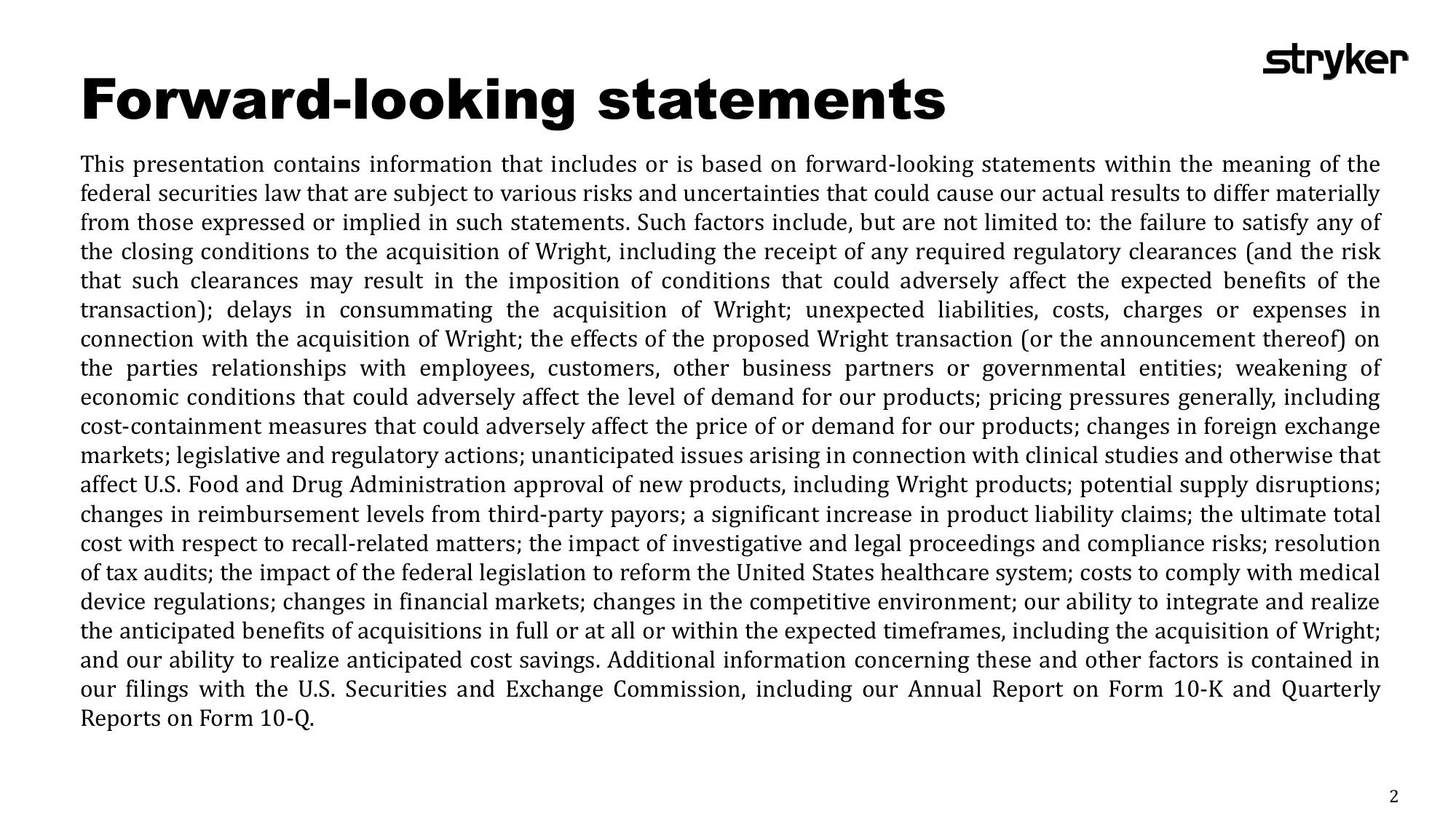 Stryker acquisition of Wright Medical slide image #2