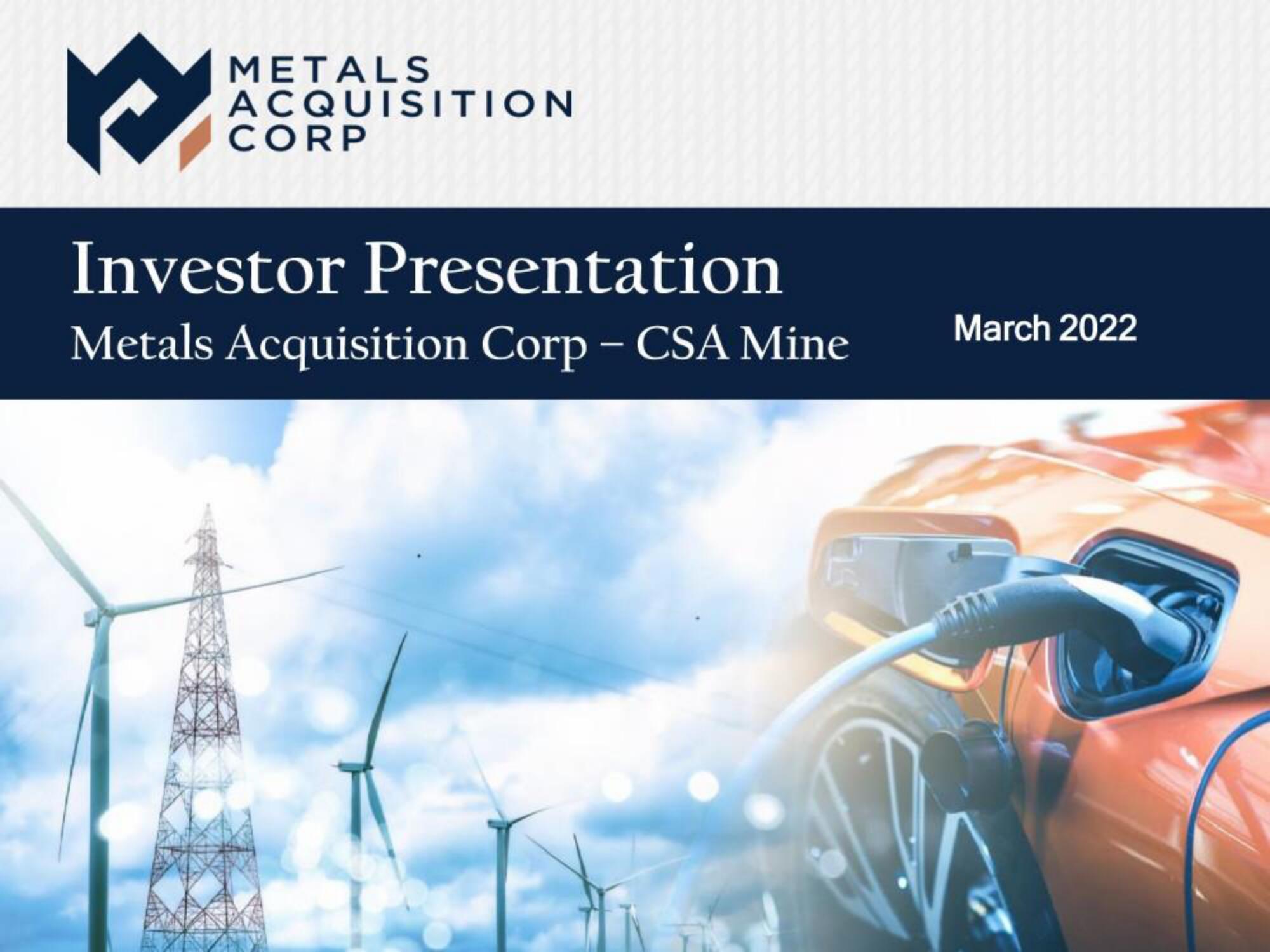 Metals Acquisition Corp SPAC Presentation Deck image