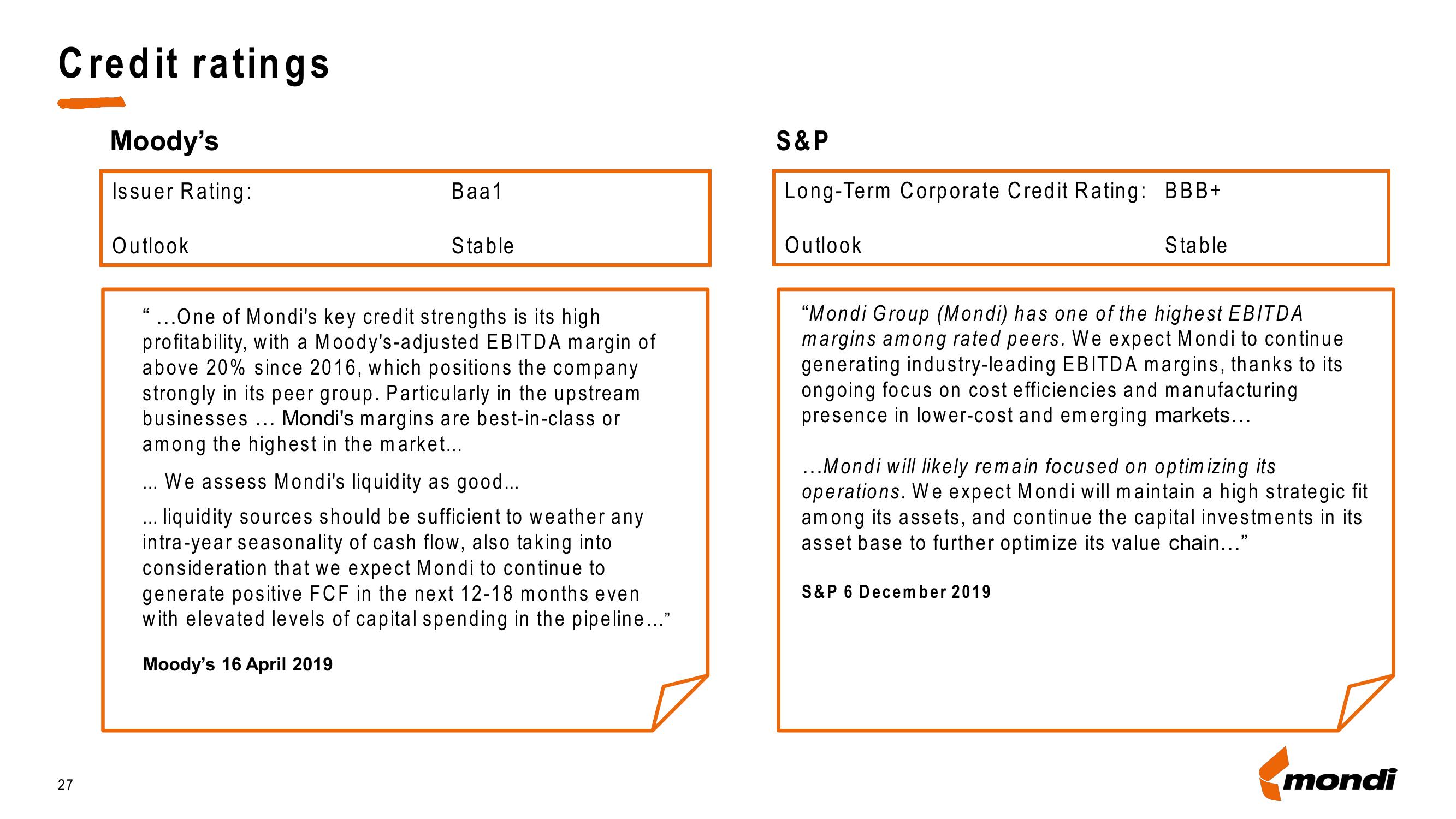 Mondi Credit Presentation Deck slide image #27