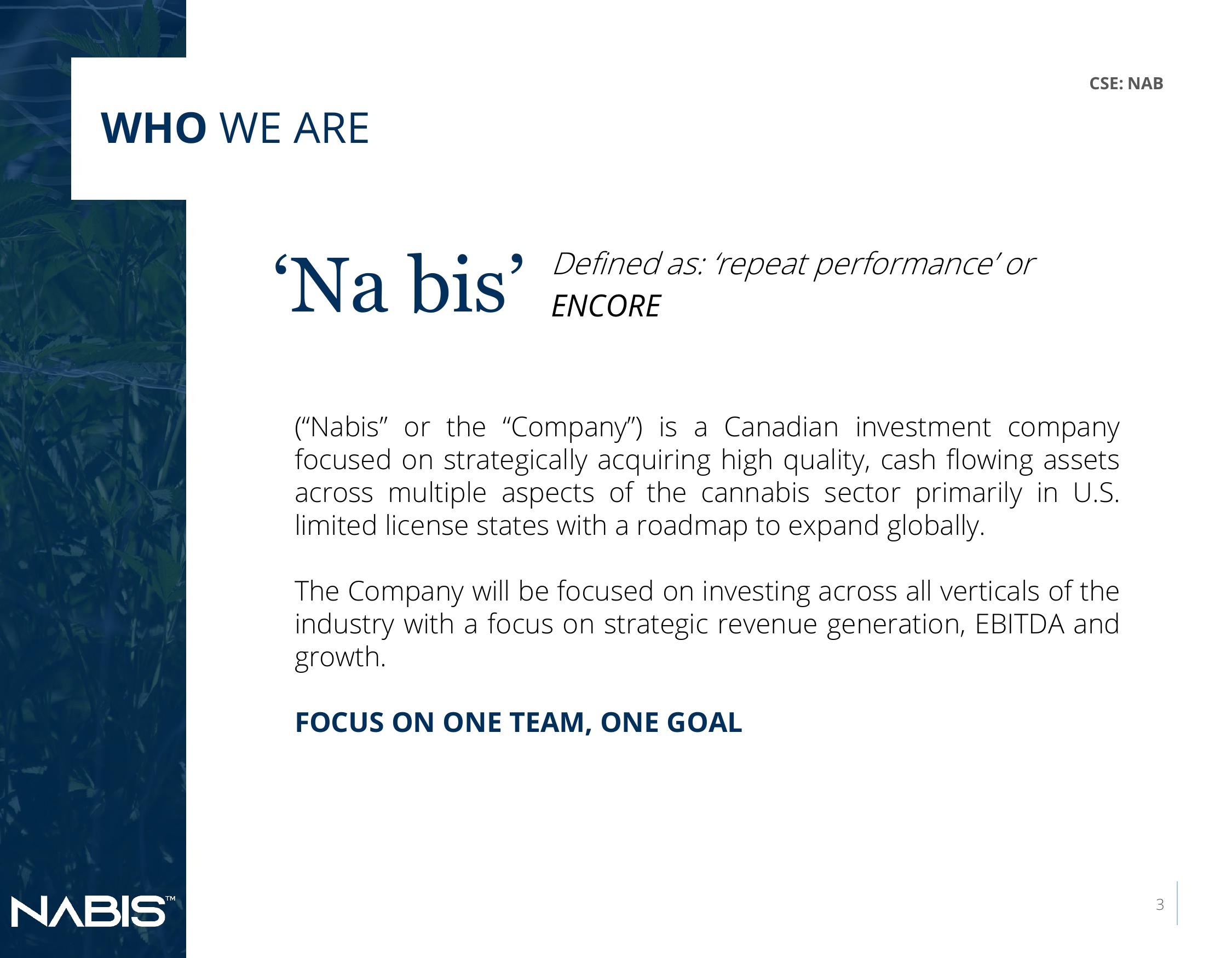 Nabis Corporate Presentation slide image #3