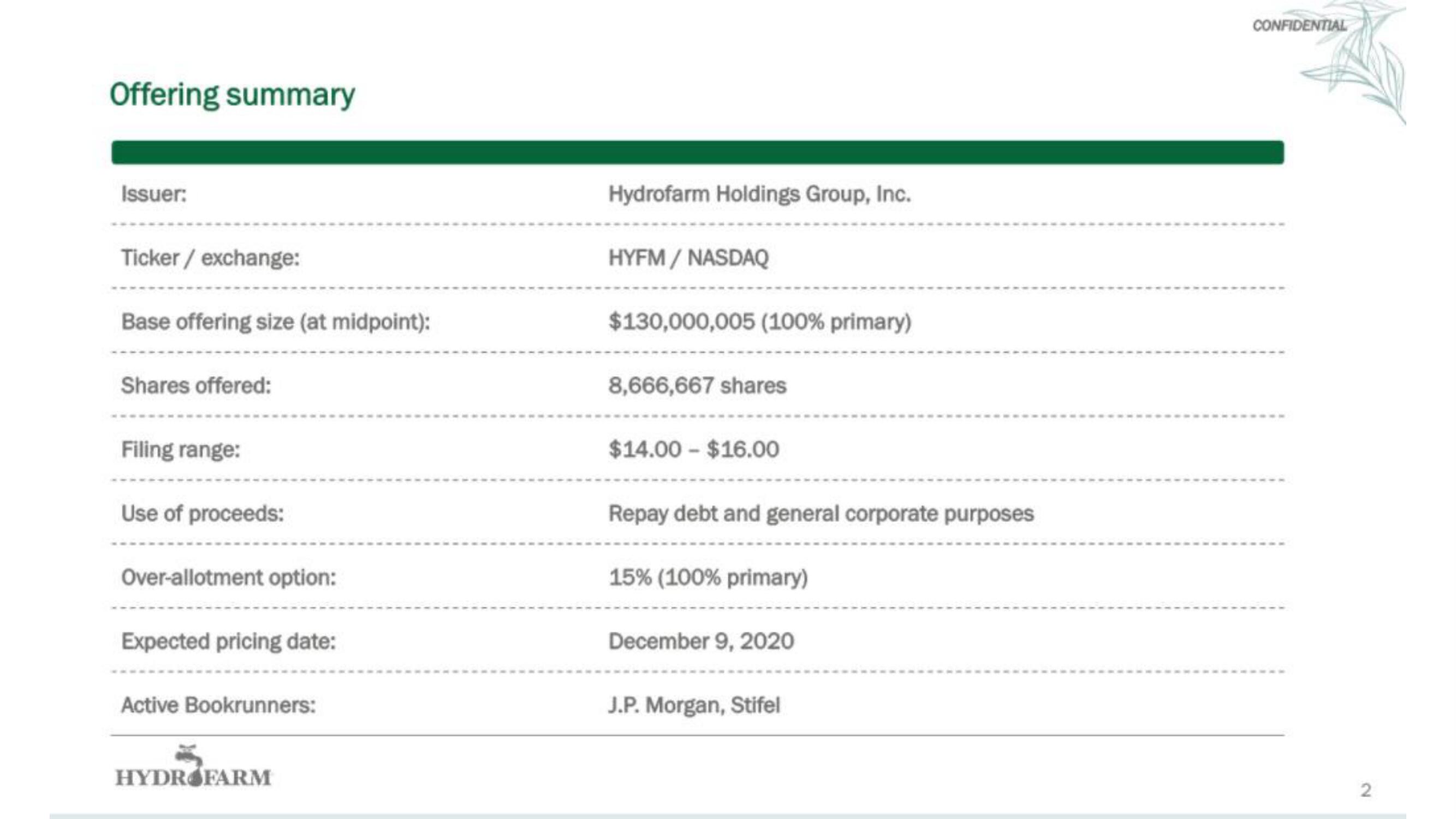 Hydrofarm IPO Presentation Deck slide image #3