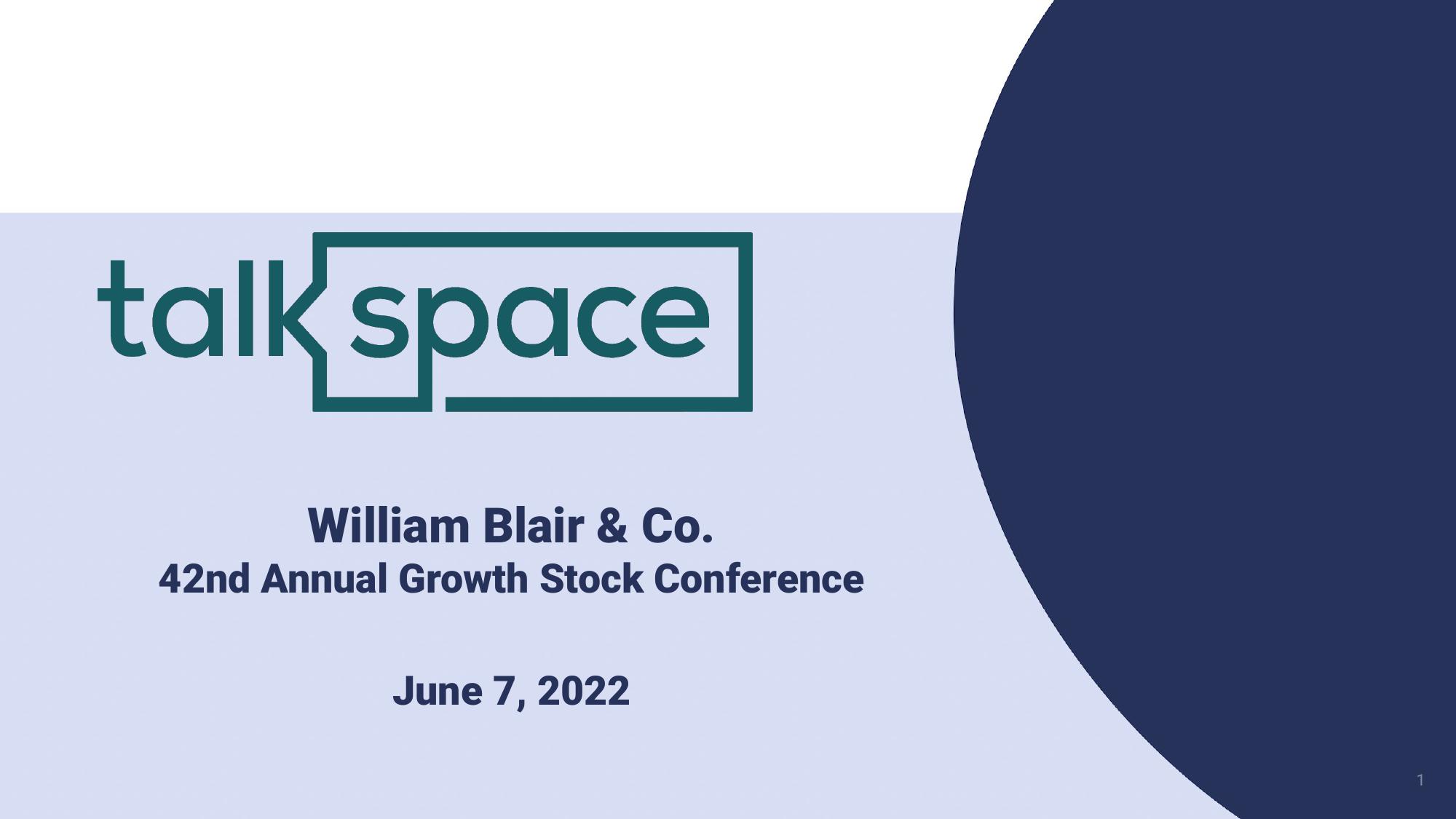 Talkspace Investor Conference Presentation Deck image