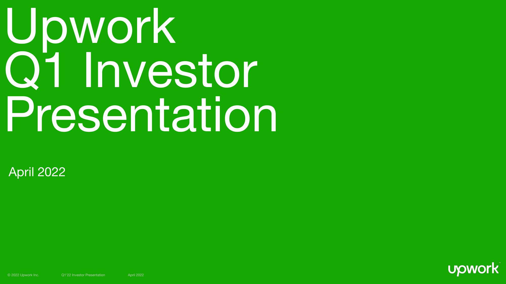 Upwork Investor Presentation Deck image