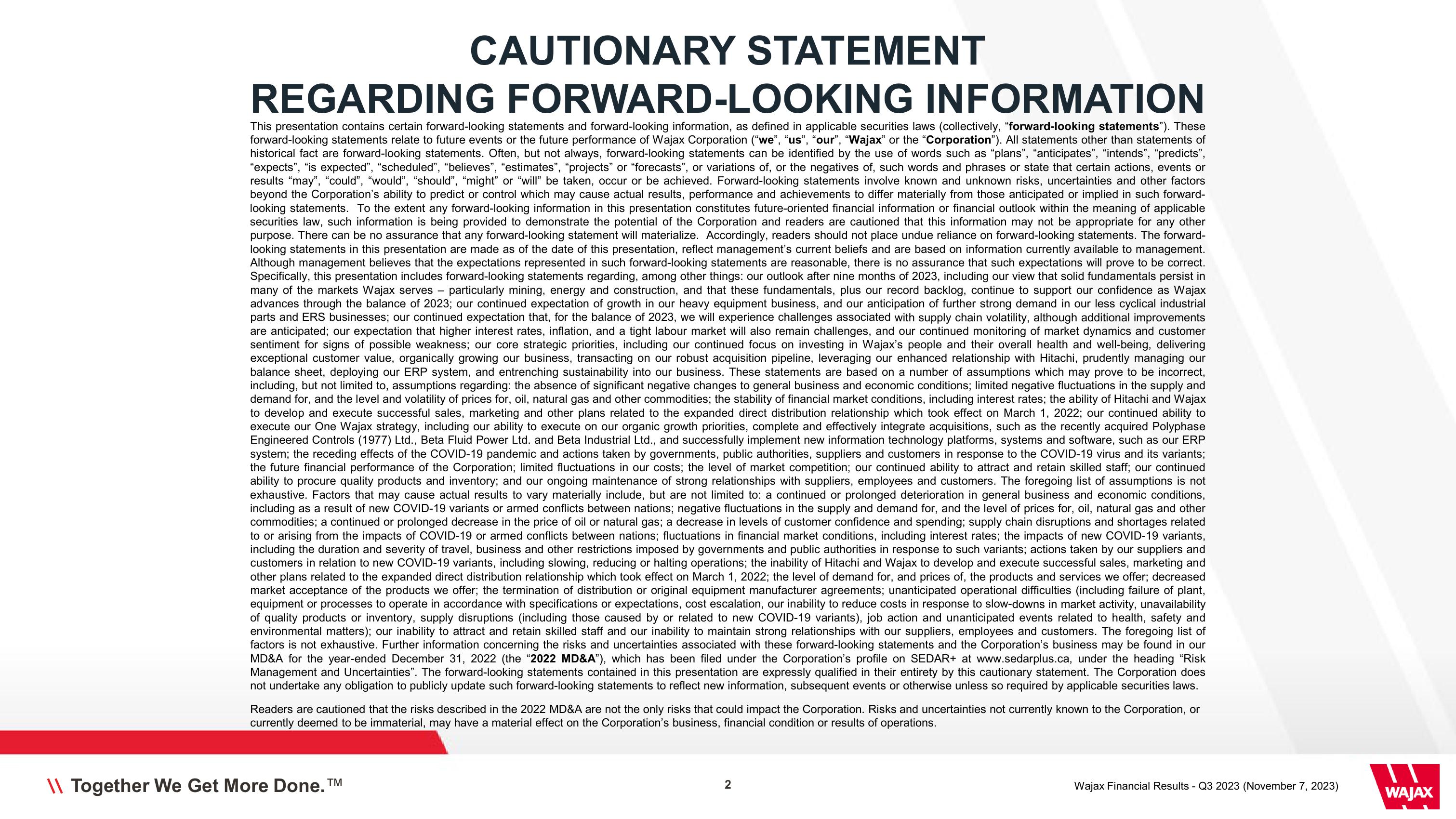 Wajax Corporation Financial Results Q3 2023 slide image #2
