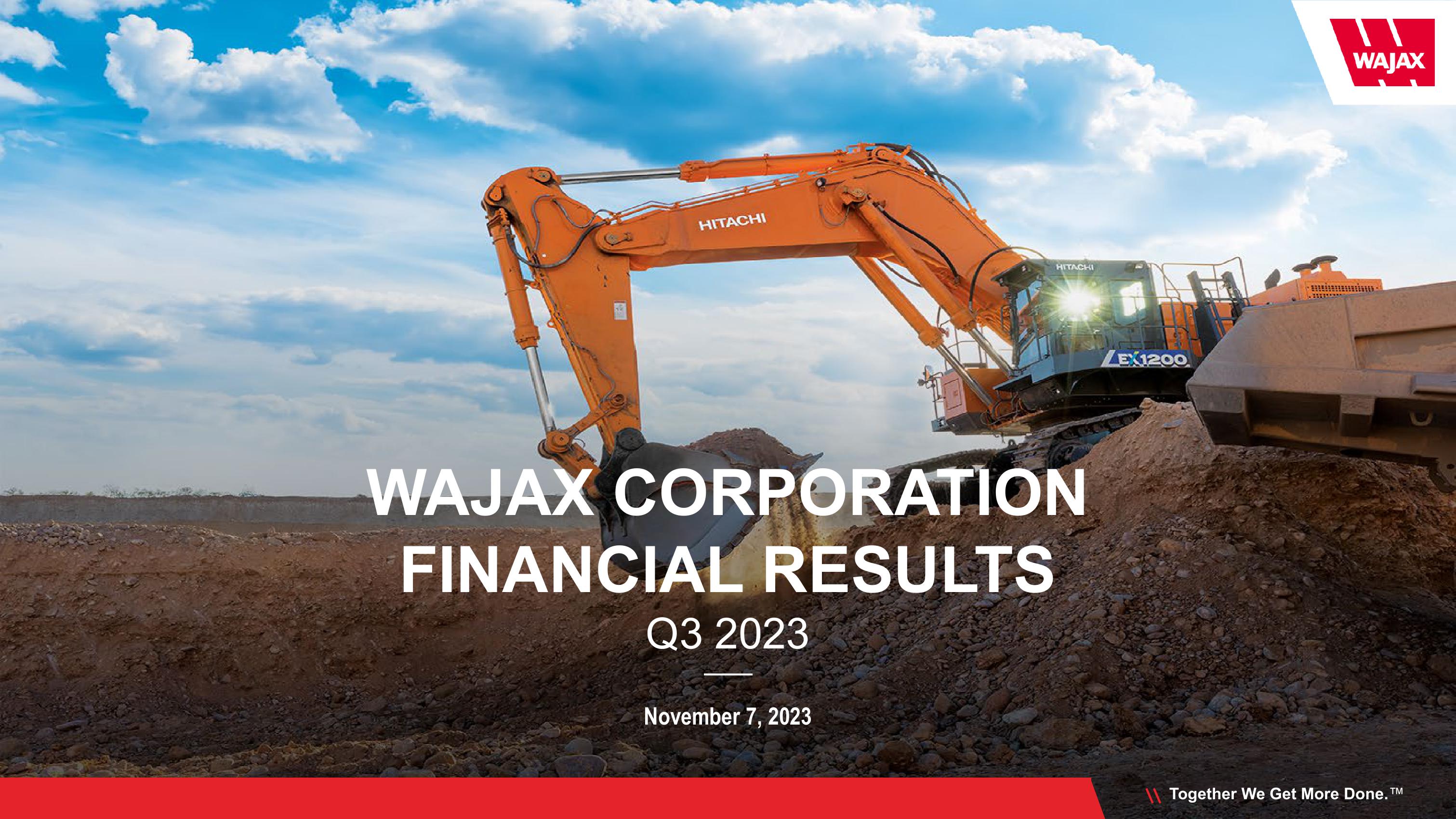 Wajax Corporation Financial Results Q3 2023 image