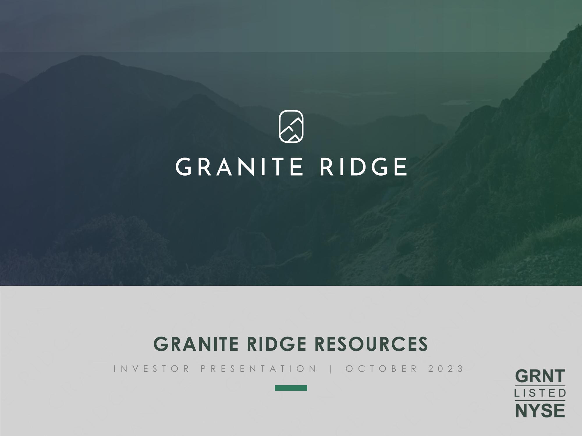 Granite Ridge Investor Presentation Deck image