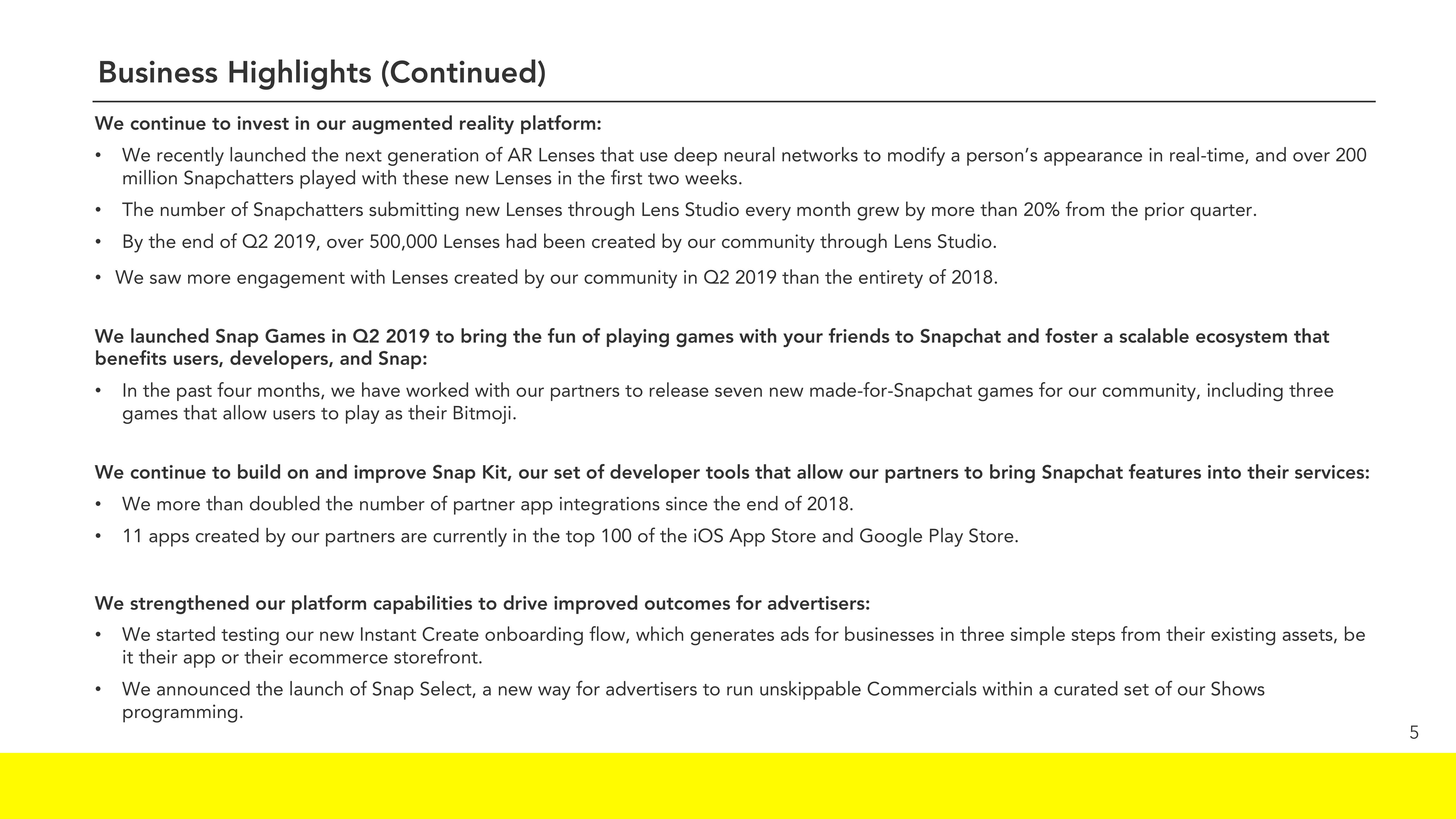 Snap Inc Results Presentation Deck slide image #5