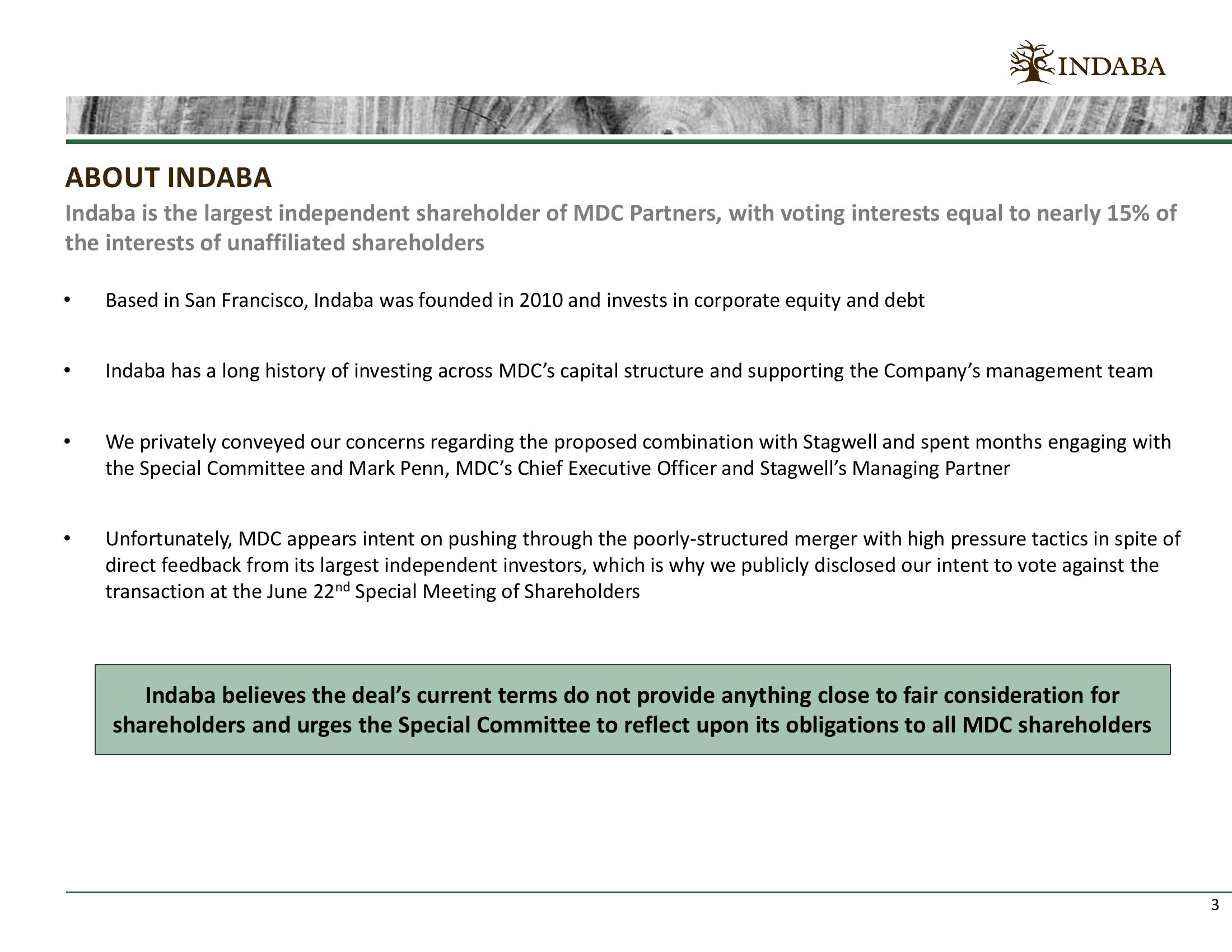 Why We Oppose the Current Terms of The Merger of Mdc Partners and Stagwell  slide image #3