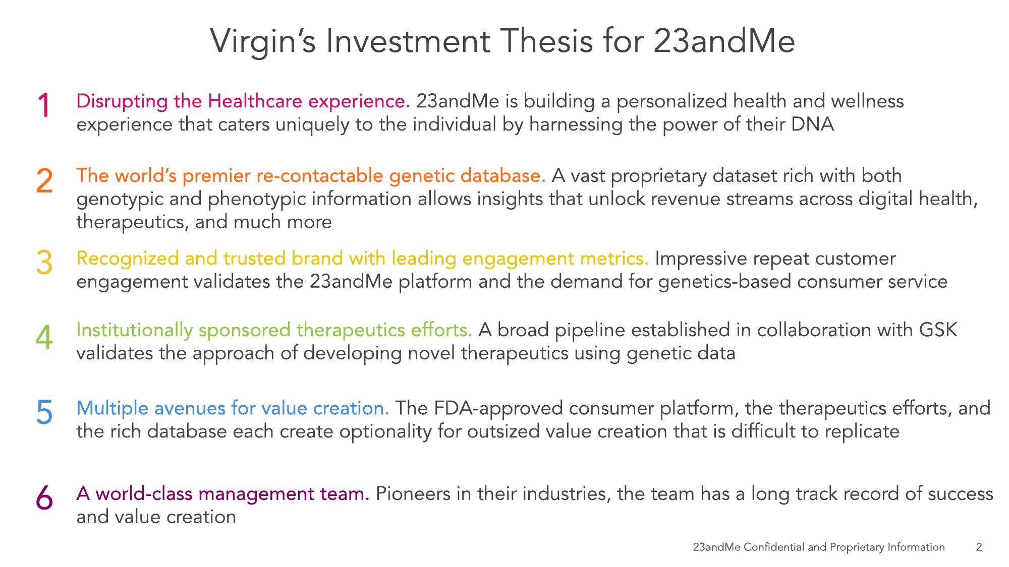 23andMe SPAC Presentation Deck slide image #4