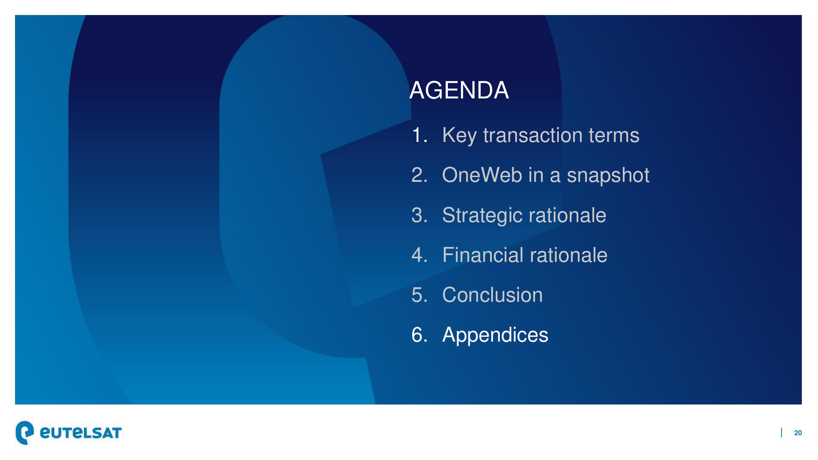 Eutelsat Mergers and Acquisitions Presentation Deck slide image #20