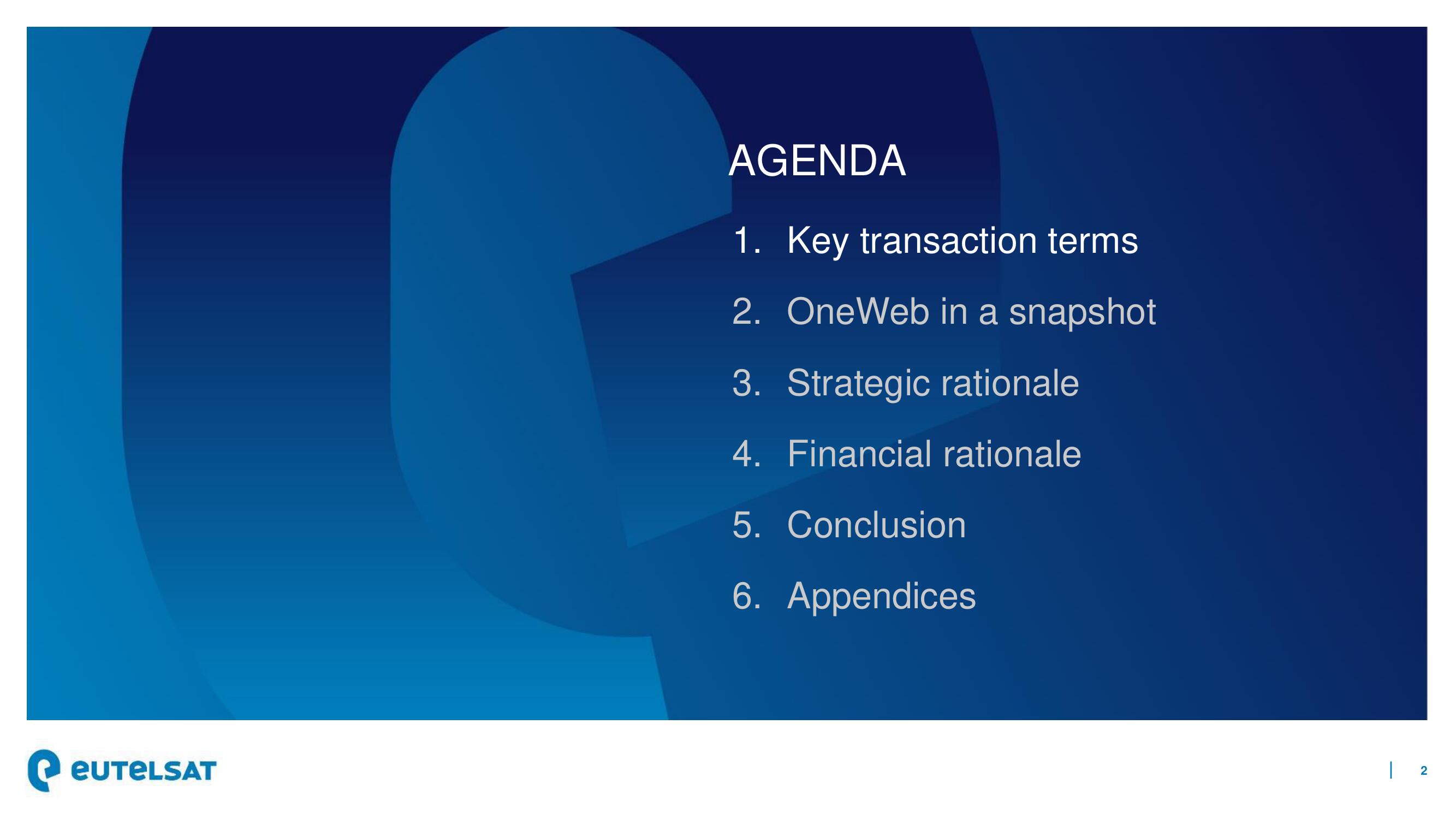 Eutelsat Mergers and Acquisitions Presentation Deck slide image