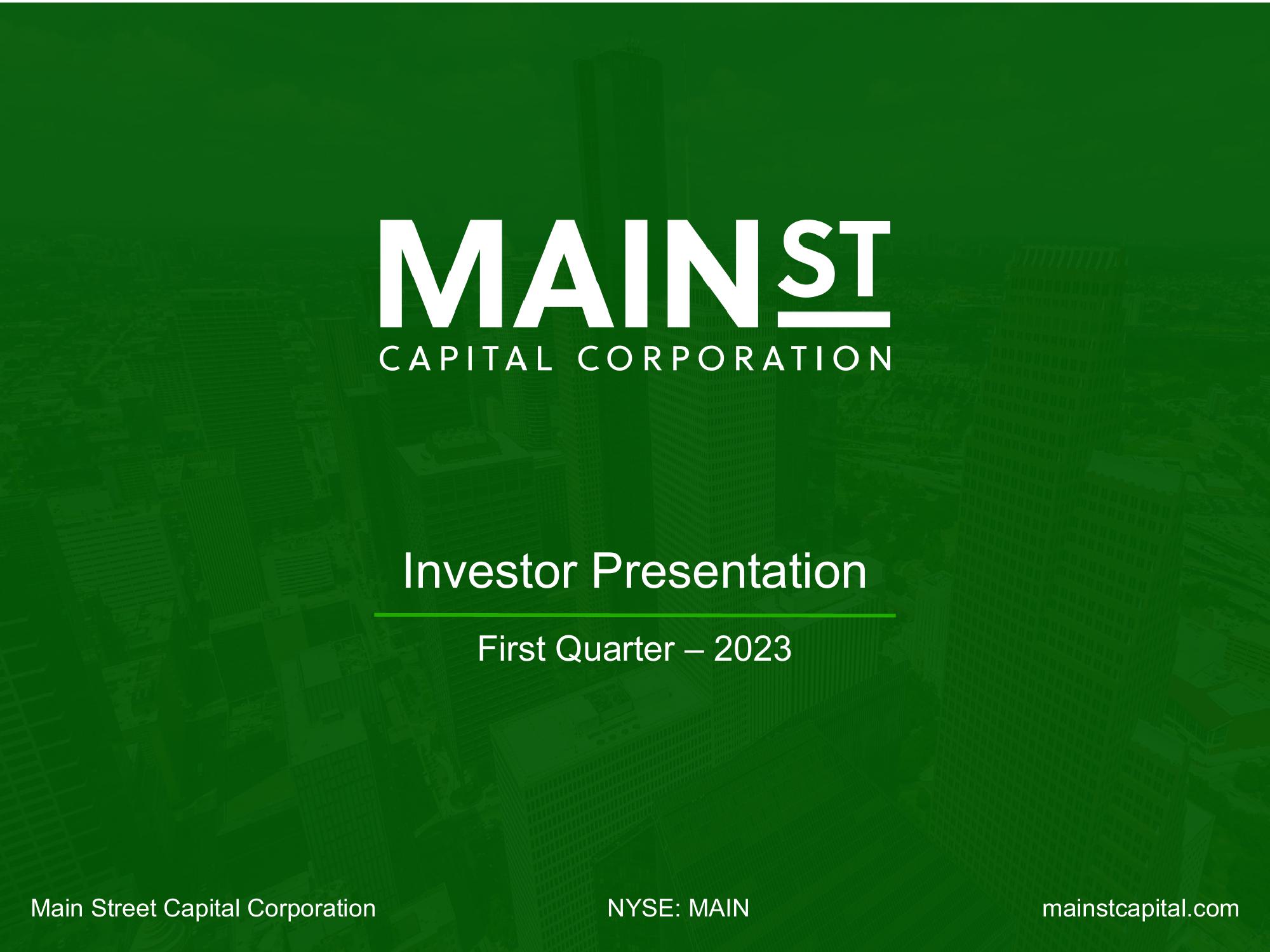 Main Street Capital Investor Presentation Deck image