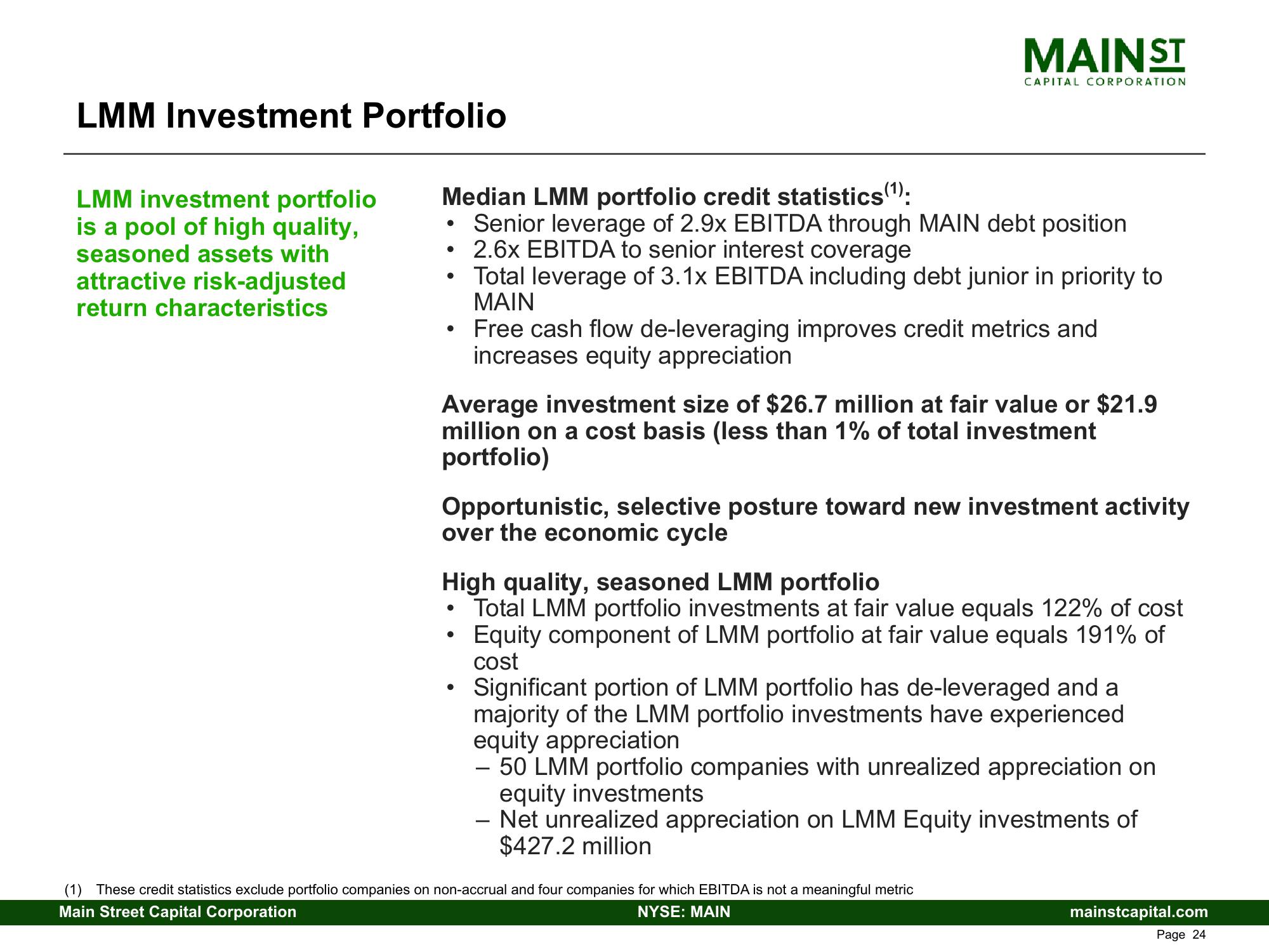 Main Street Capital Investor Presentation Deck slide image #24