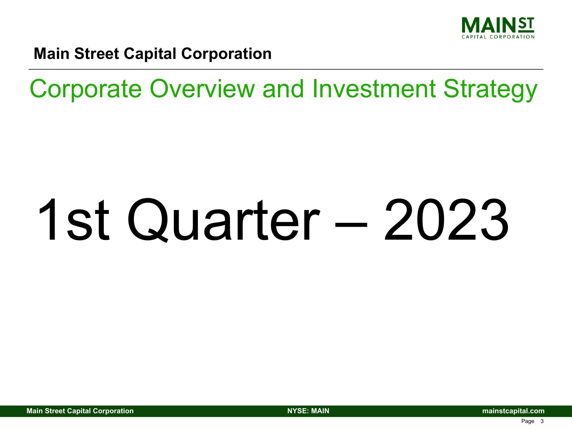 Main Street Capital Investor Presentation Deck slide image #3