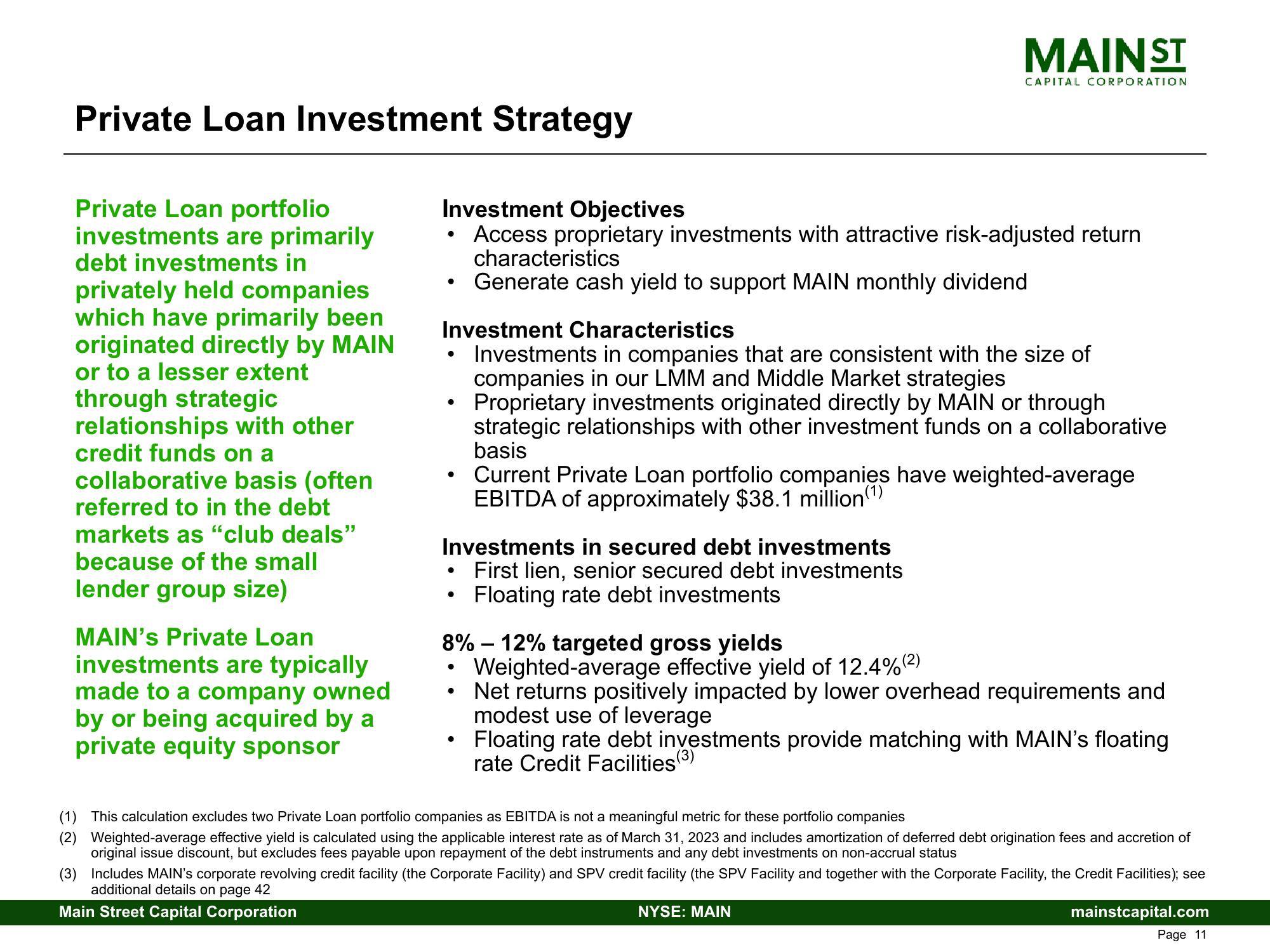 Main Street Capital Investor Presentation Deck slide image #11