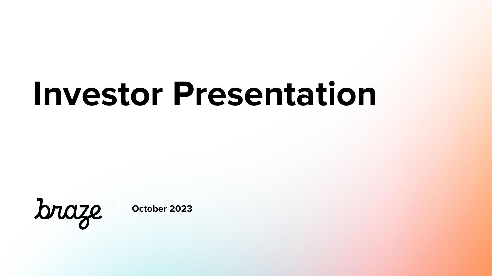 Braze Investor Presentation Deck image