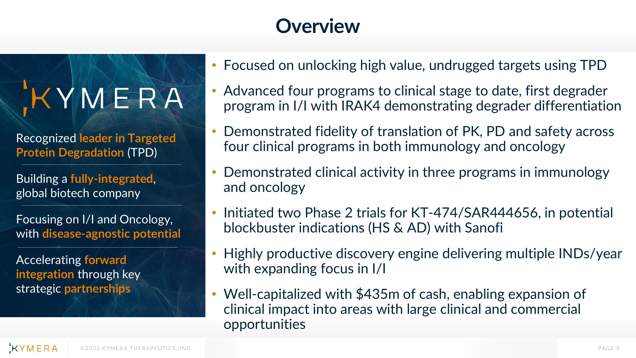 Kymera Investor Presentation Deck slide image #3