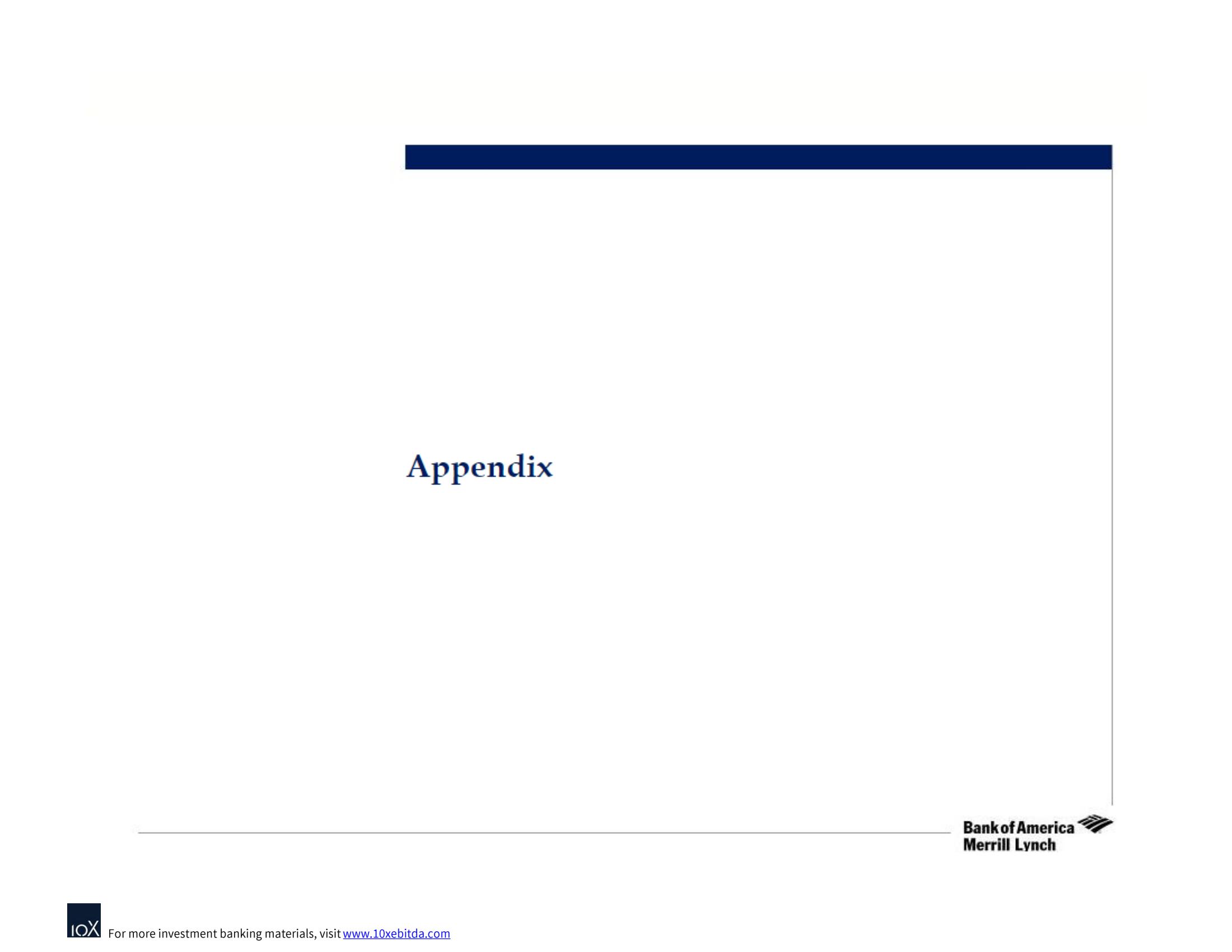 Bank of America Investment Banking Pitch Book slide image #6