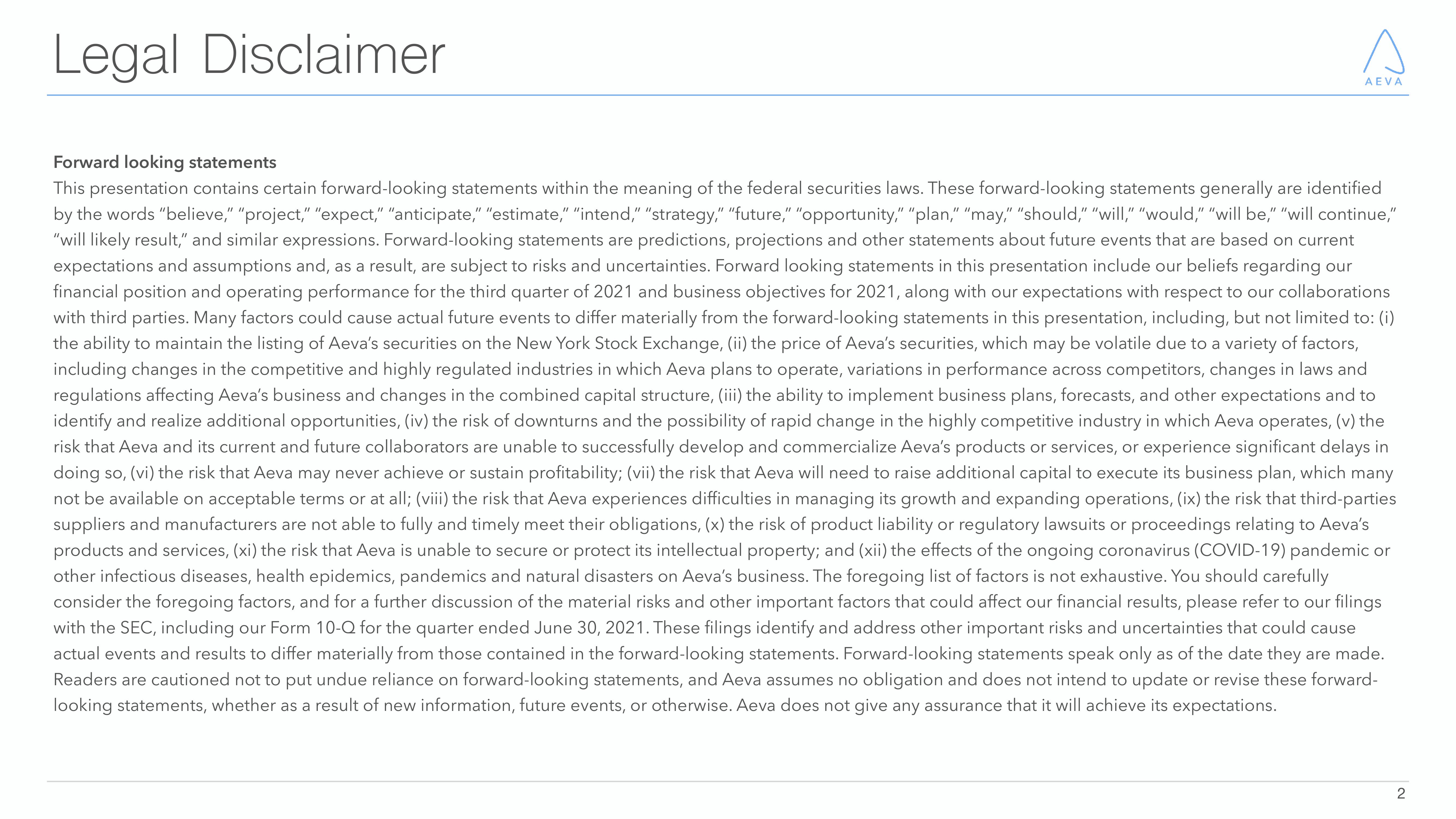 Aeva Results Presentation Deck slide image #2