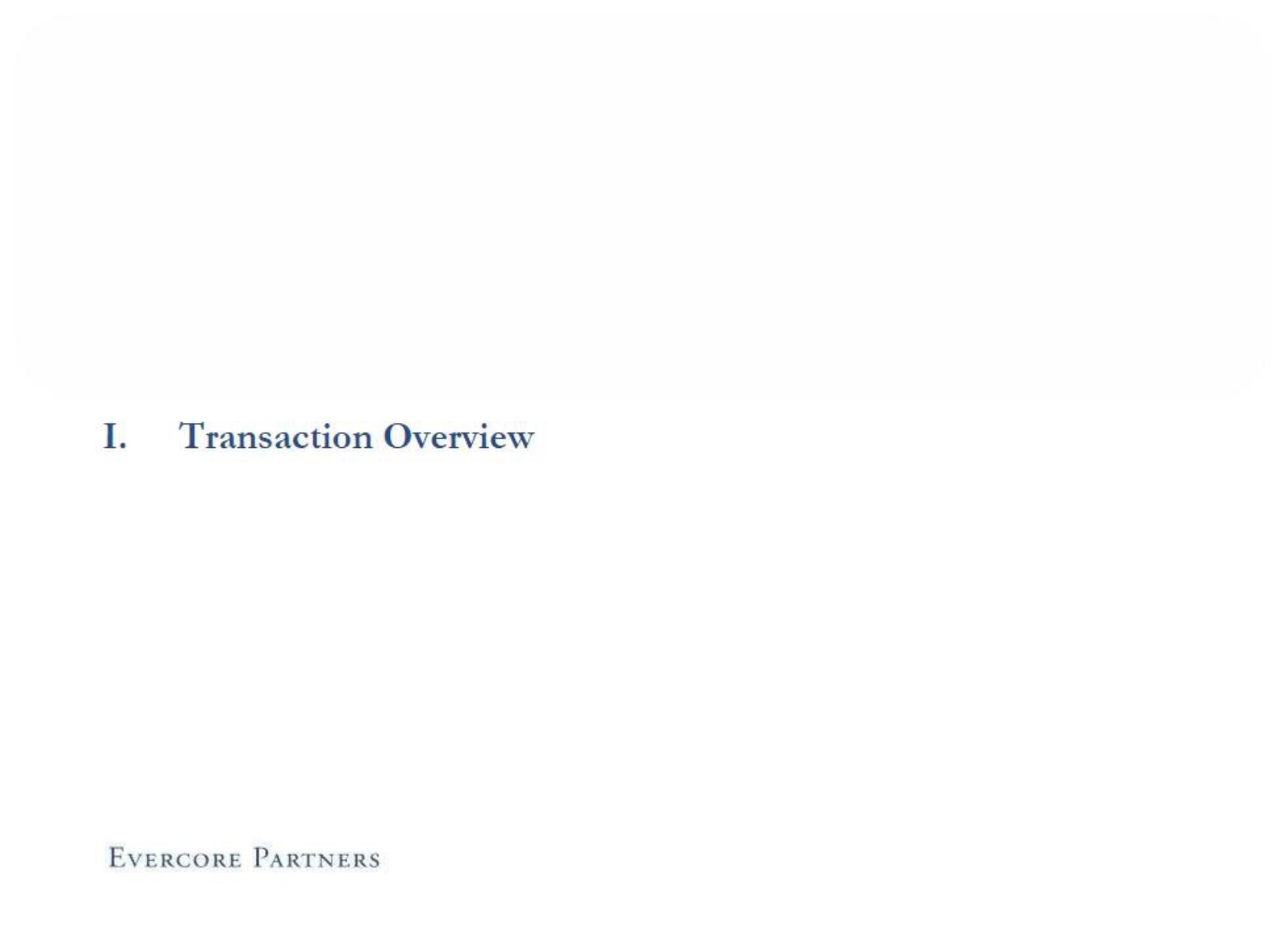 Evercore Investment Banking Pitch Book slide image #3