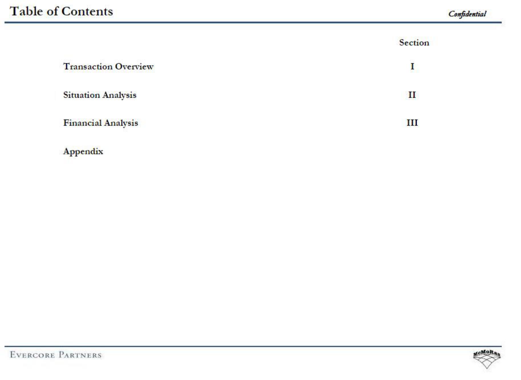 Evercore Investment Banking Pitch Book slide image #2