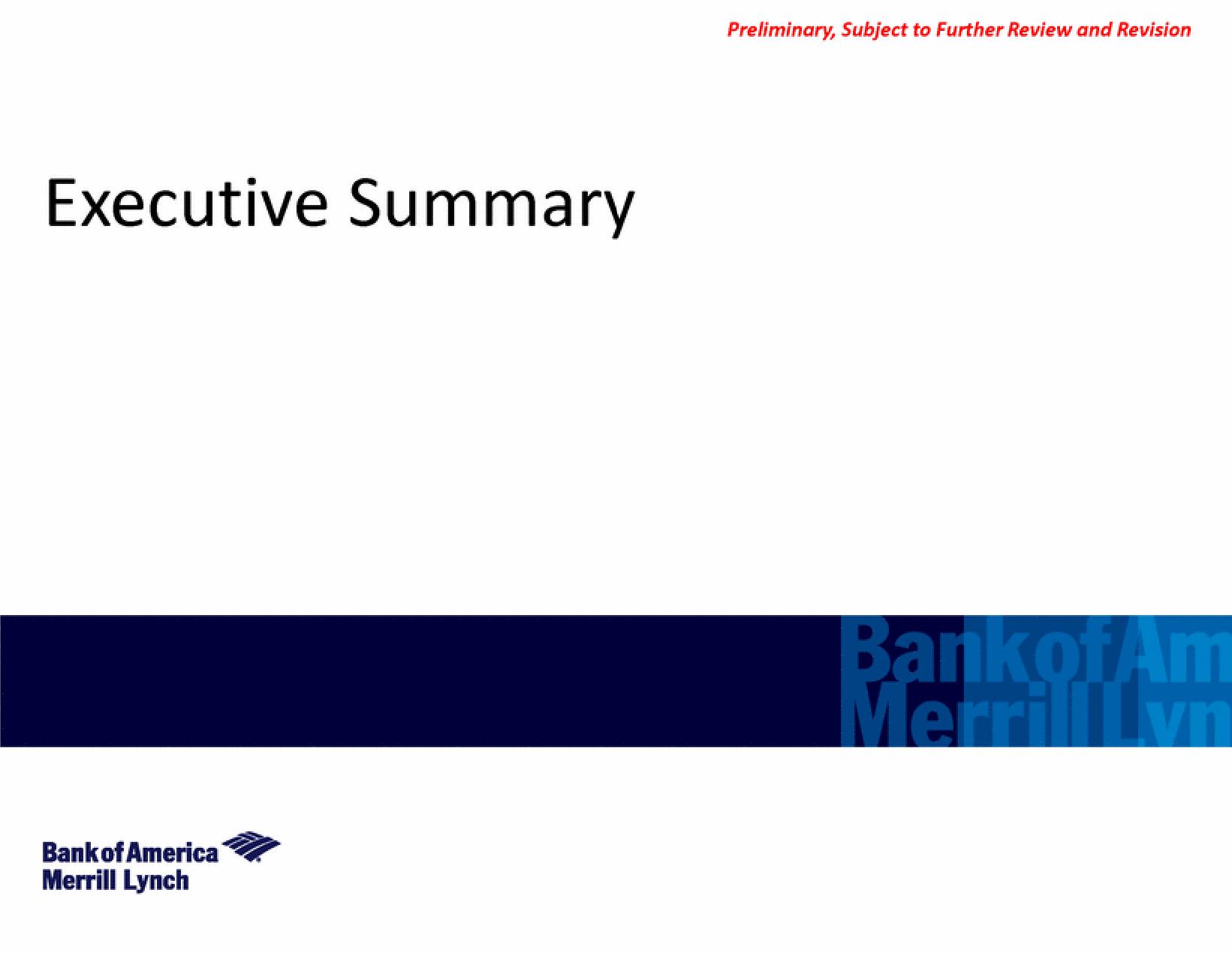 Bank of America Investment Banking Pitch Book slide image #4