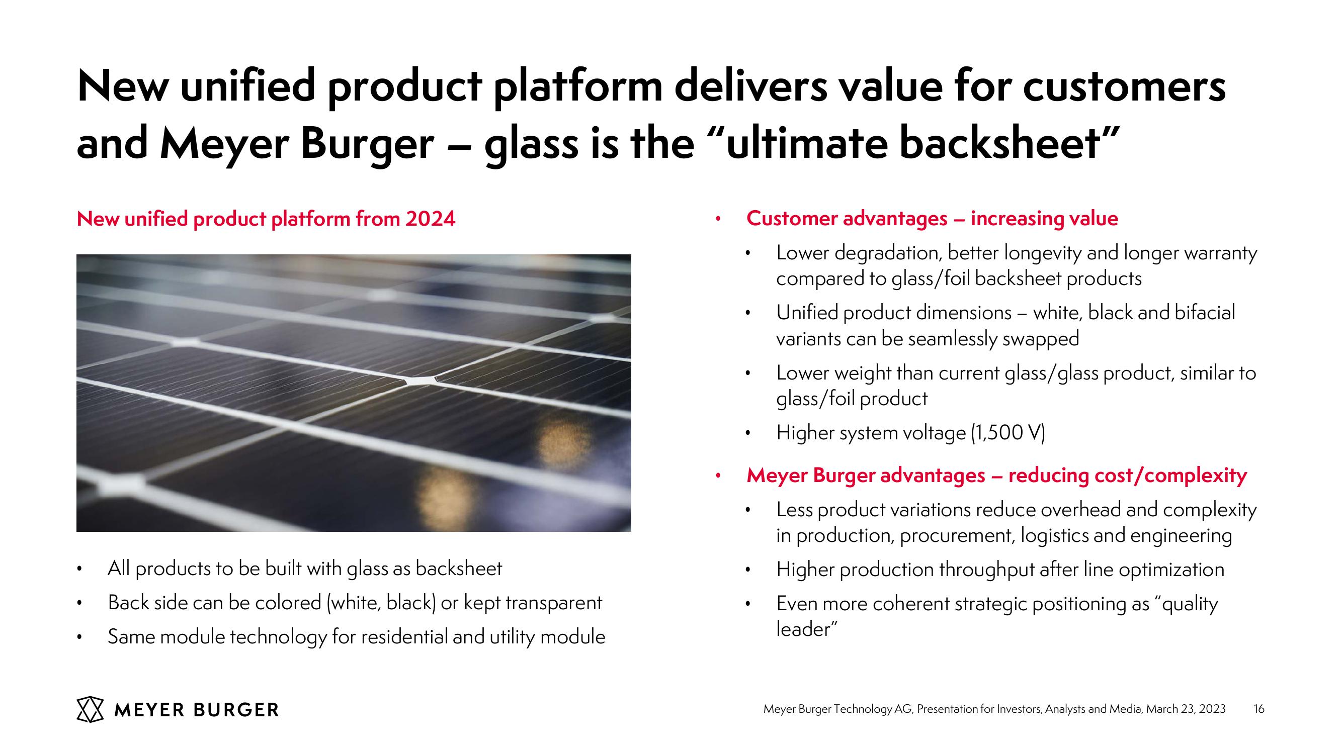 Meyer Burger Investor Presentation slide image #16