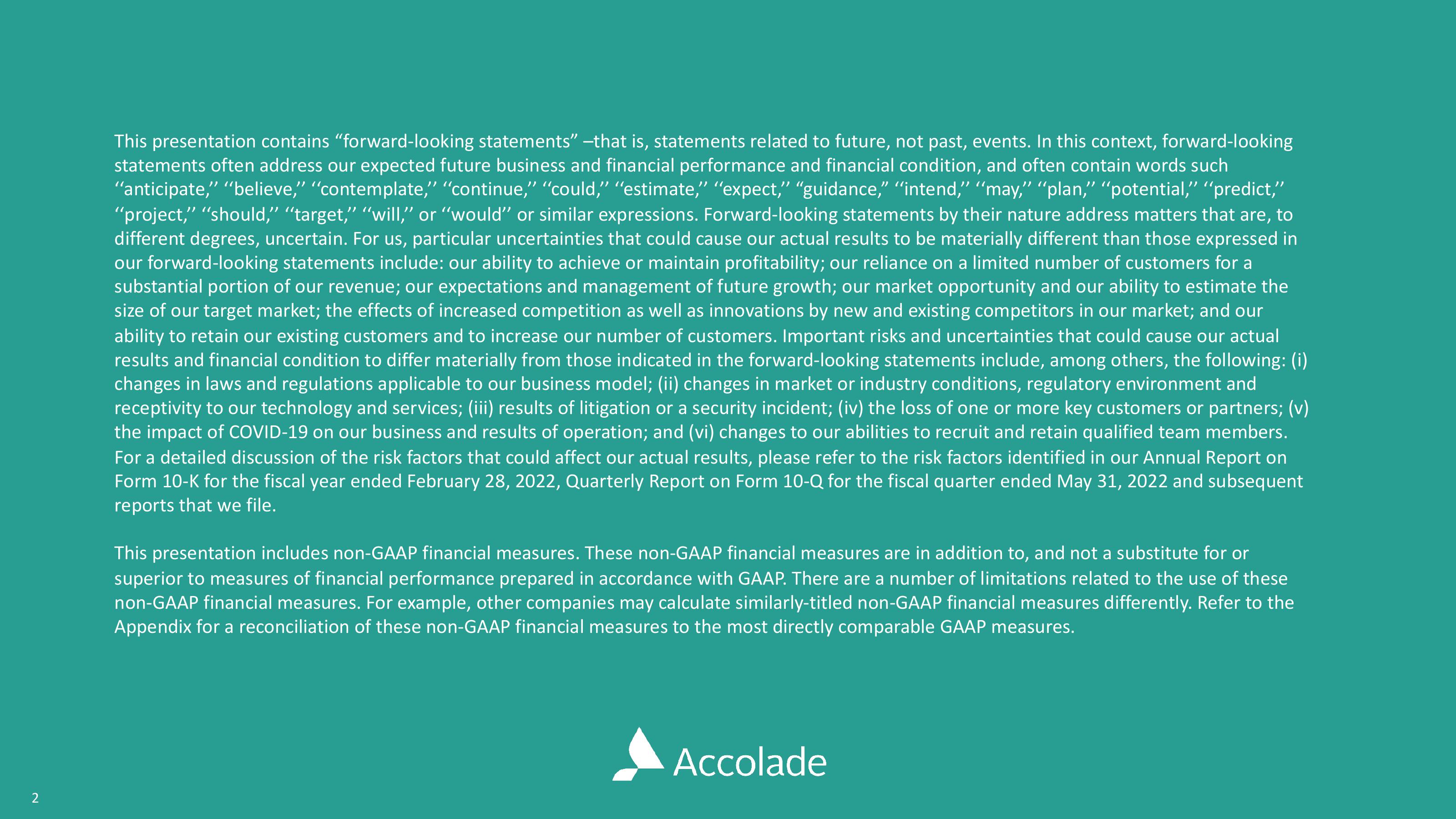 Accolade Results Presentation Deck slide image #2