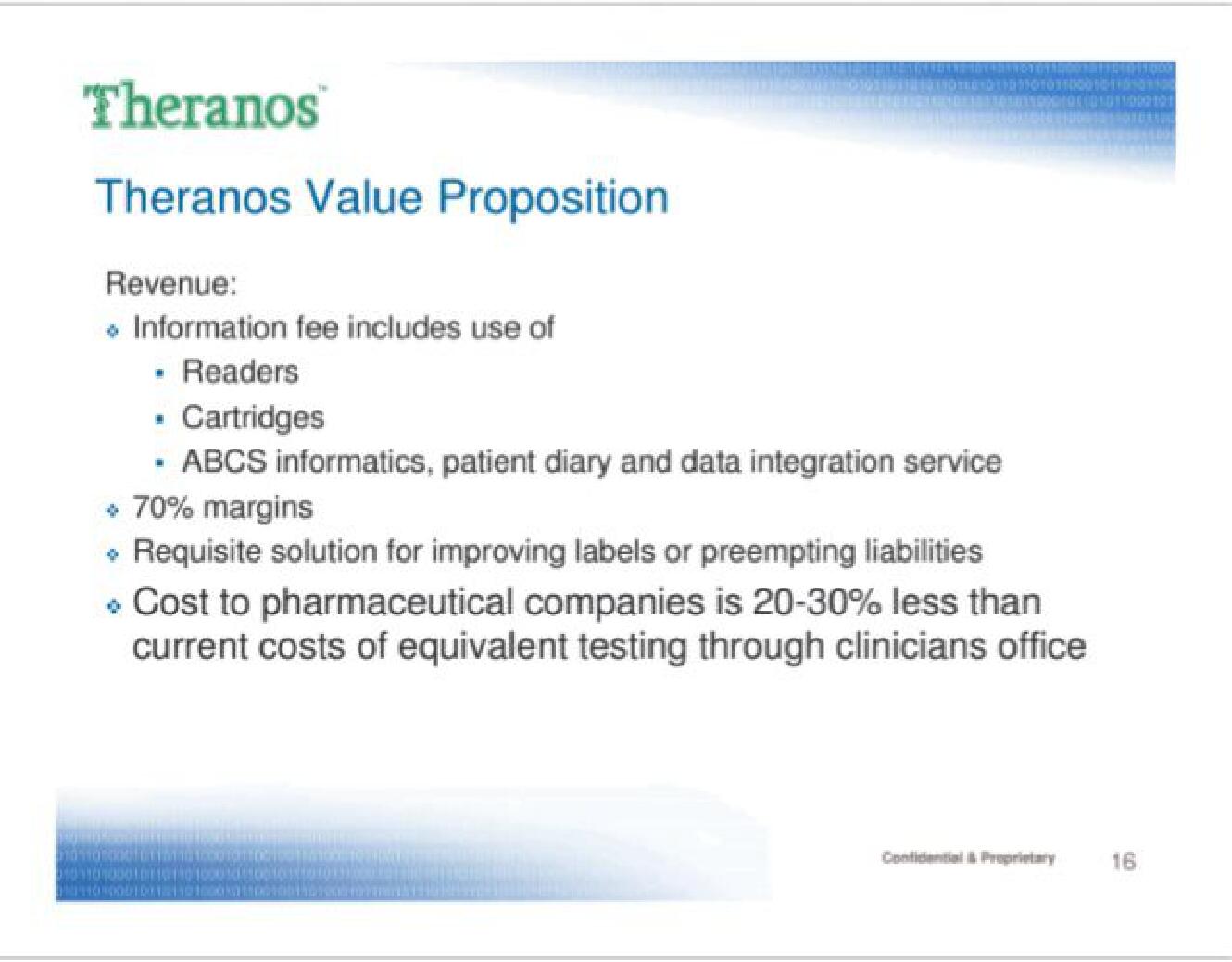 Theranos Start Up Pitch Deck slide image #16