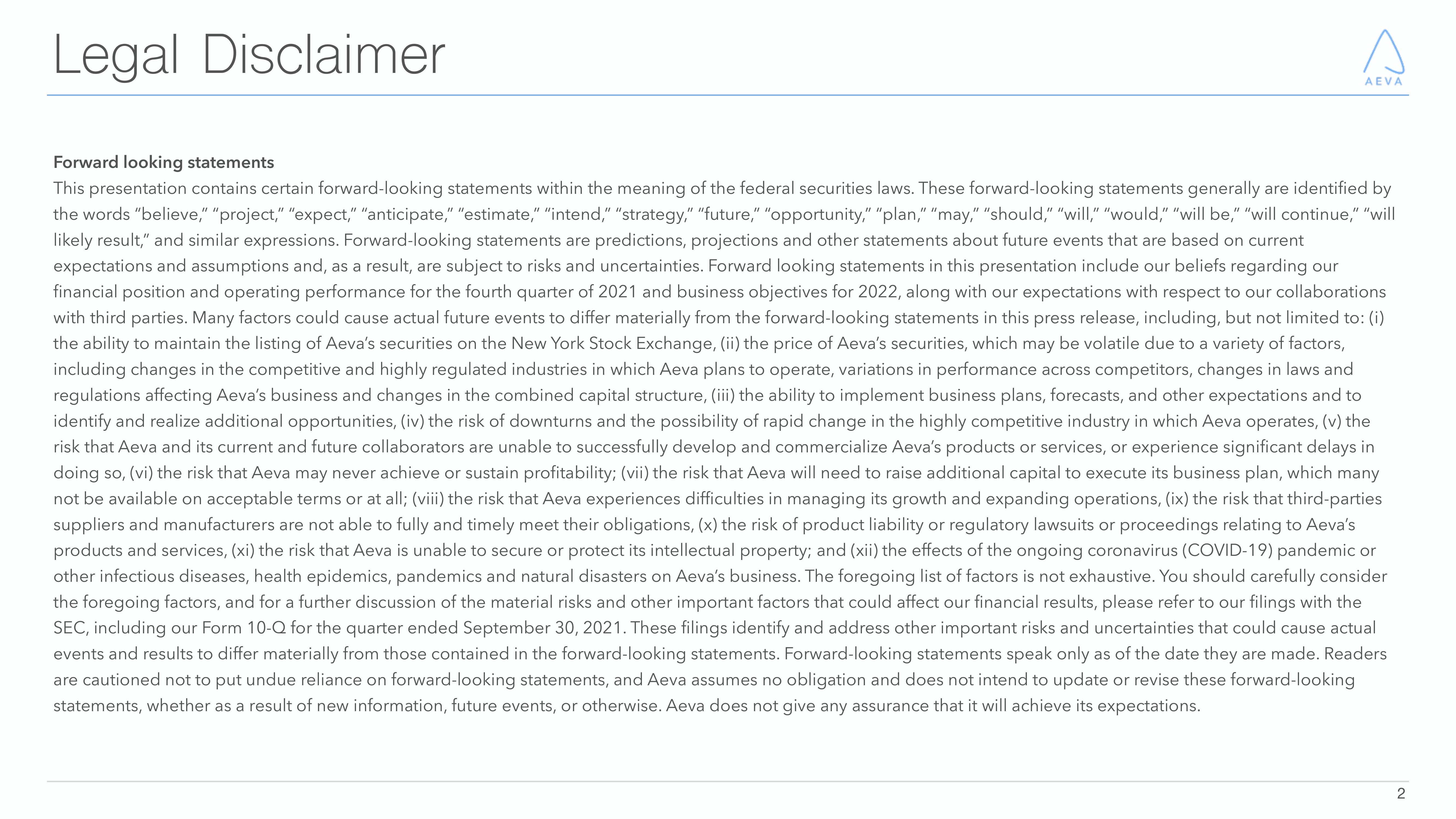 Aeva Results Presentation Deck slide image #2