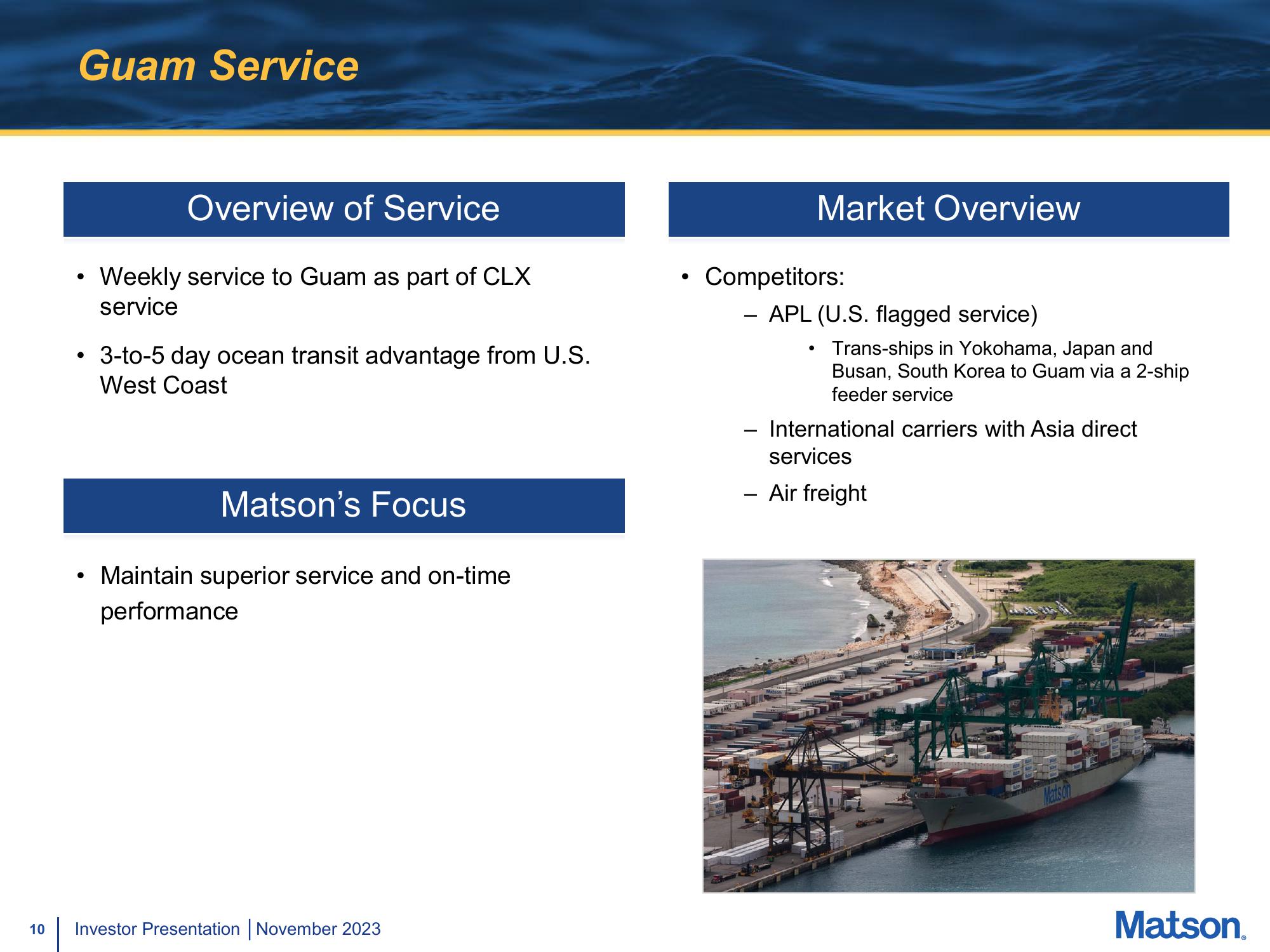 Matson Investor Presentation Deck slide image #10