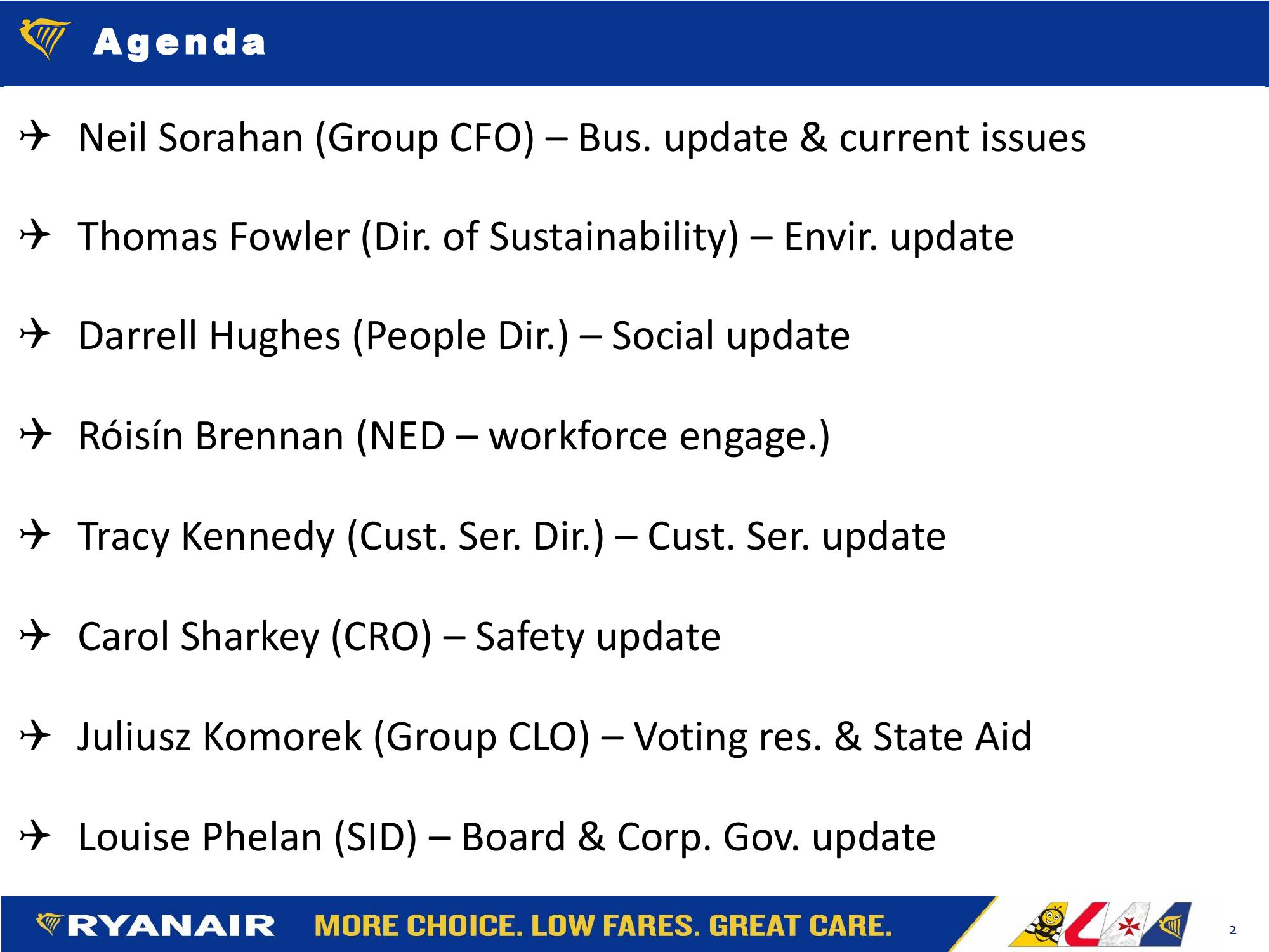 Ryanair Shareholder Corp. Gov. Forum – Apr. 15 slide image #2