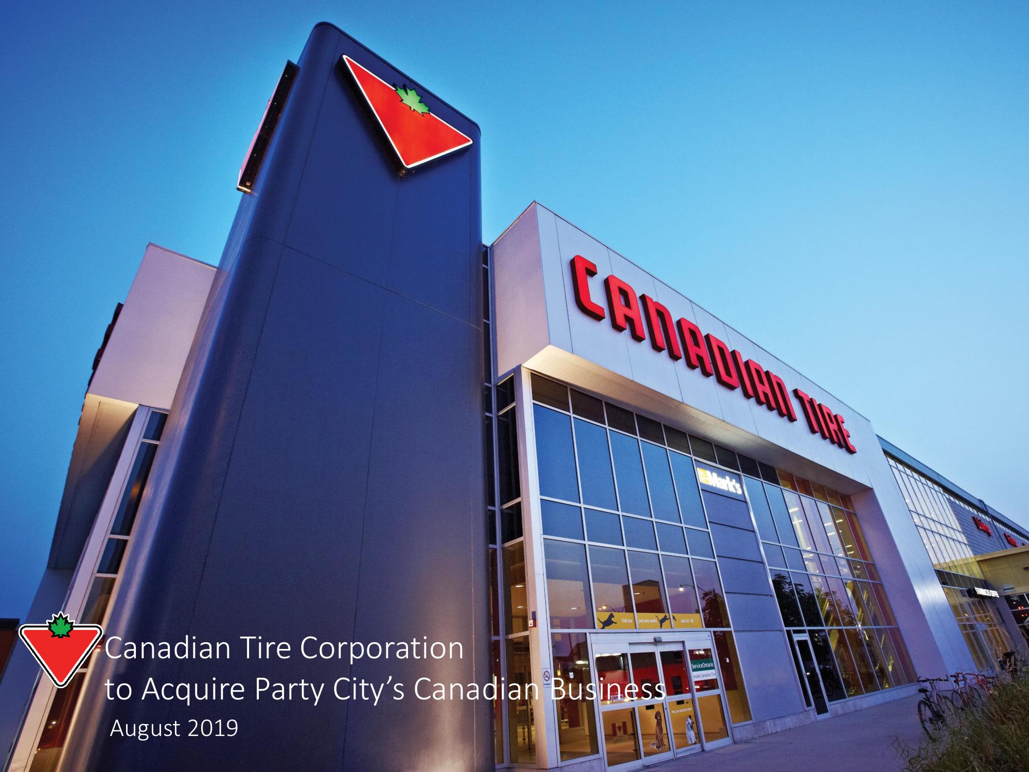 Canadian Tire Corporation to Acquire Party City’s Canadian Business image