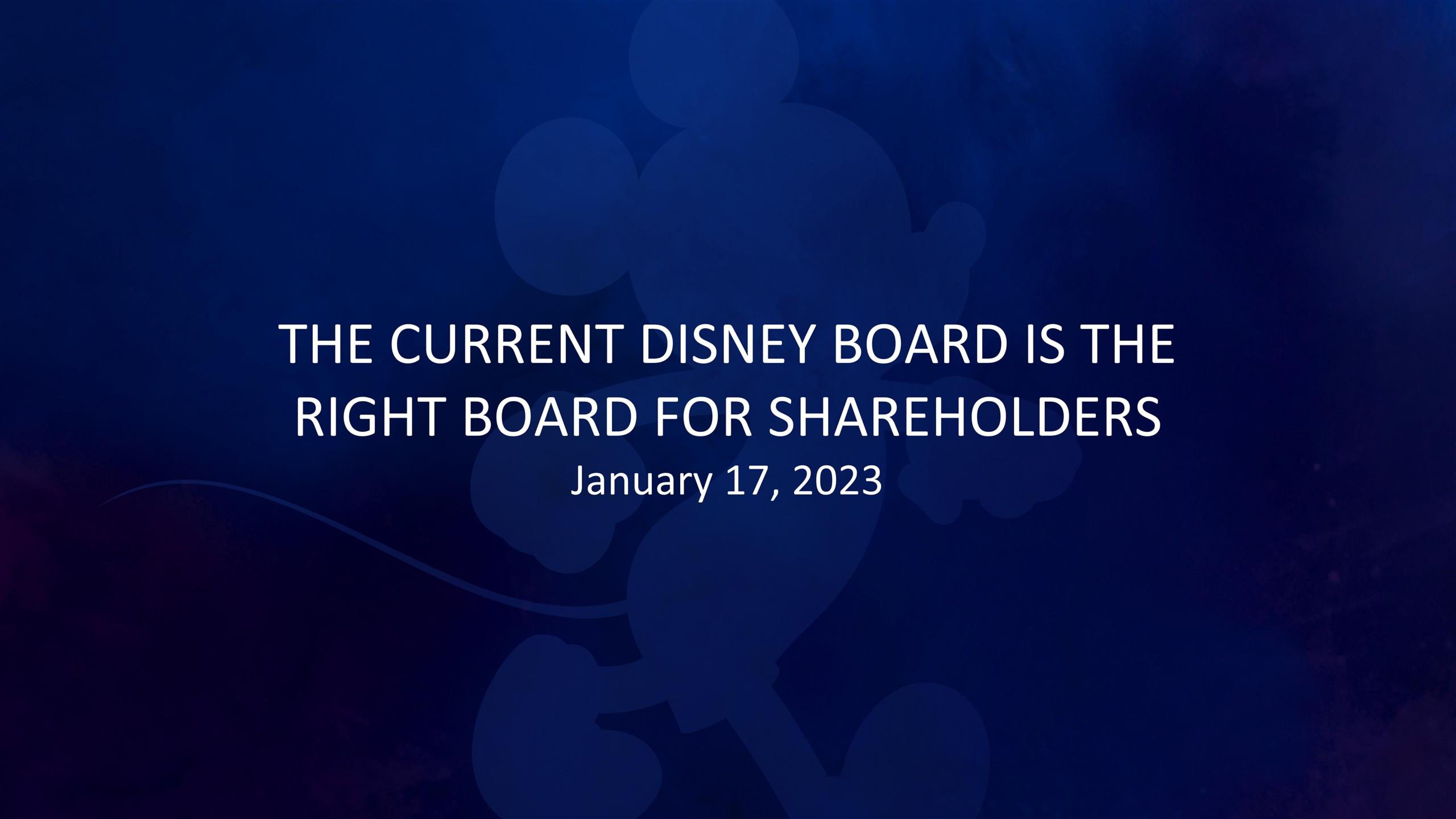 Disney Shareholder Engagement Presentation Deck image